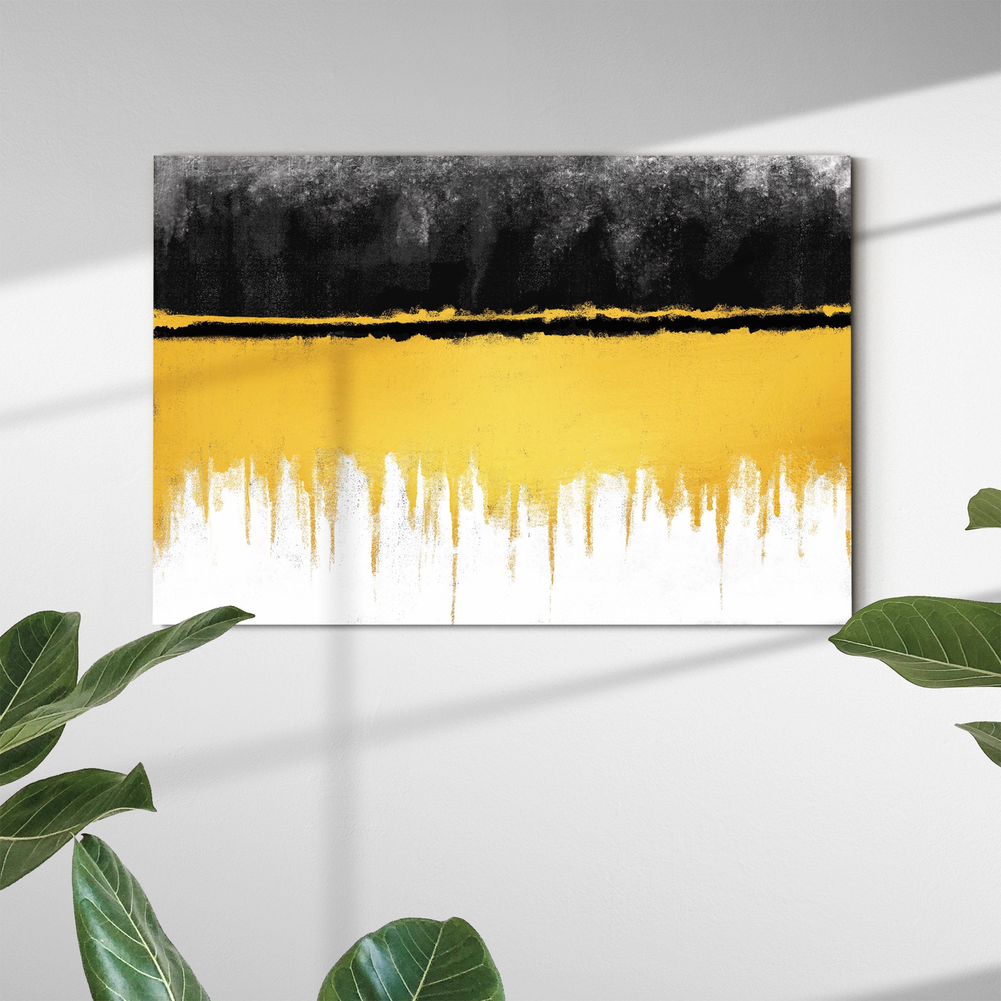 Black Gold Artwork - Art Mural Abstrait Surdimensionné en Toile Moderne d'art Peinture Originale