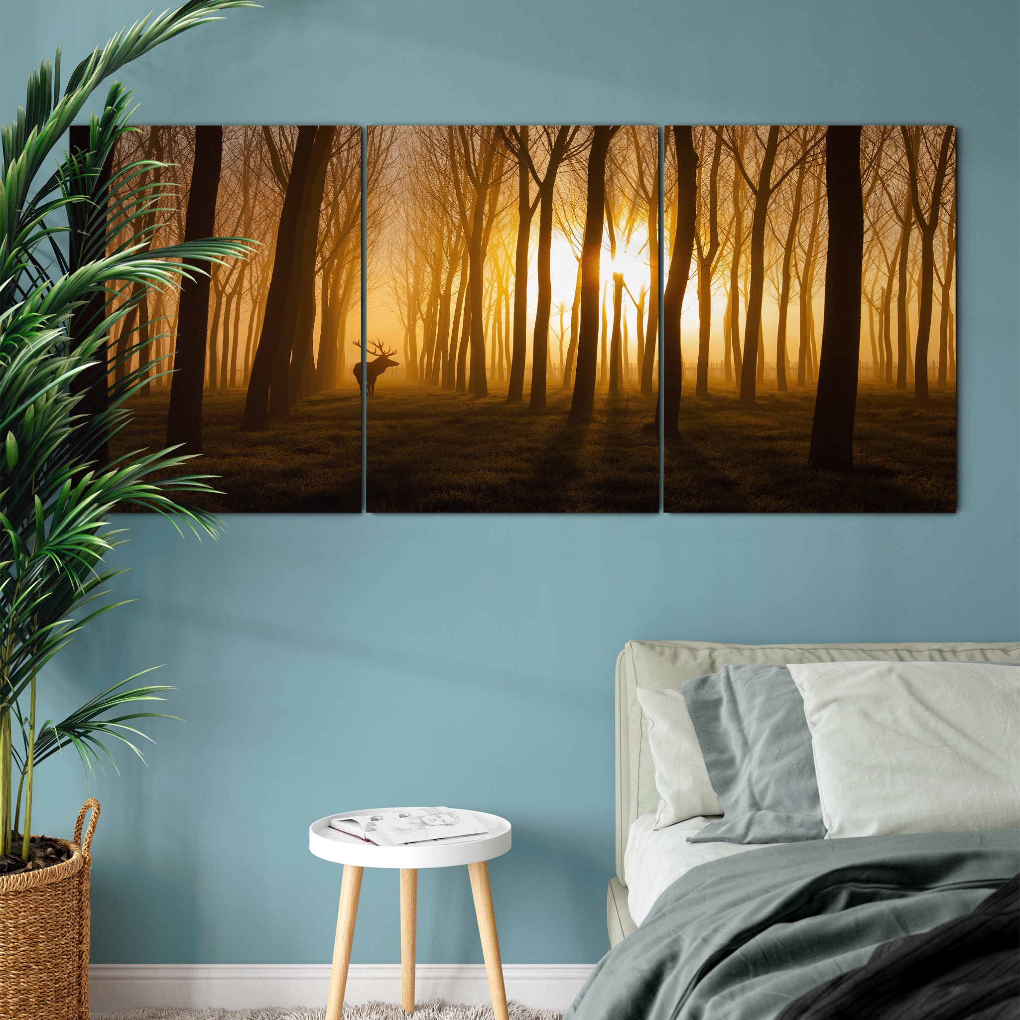 Il Était Une Fois L'art Mural sur Toile - de La Forêt Dans Les Arbres