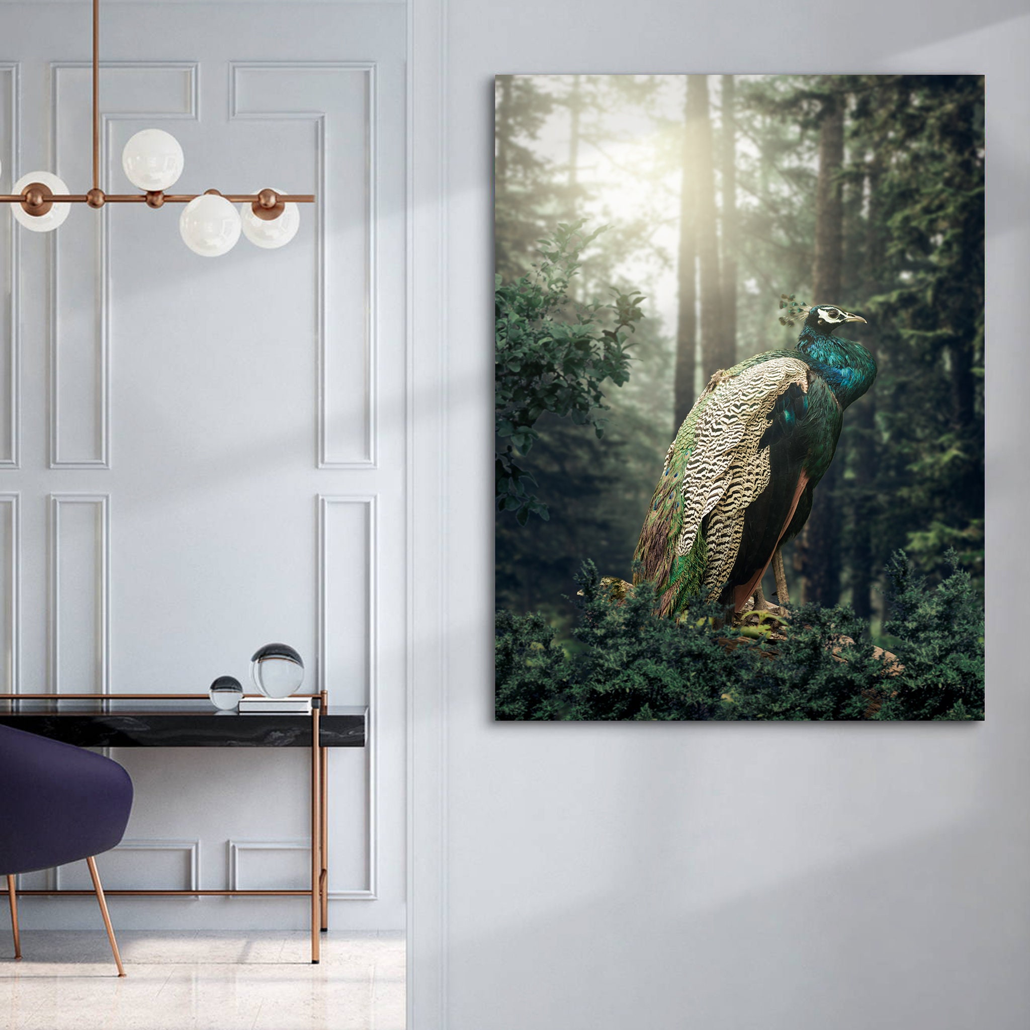 Paon Forestier - Art Mural Paon Art d'oiseau