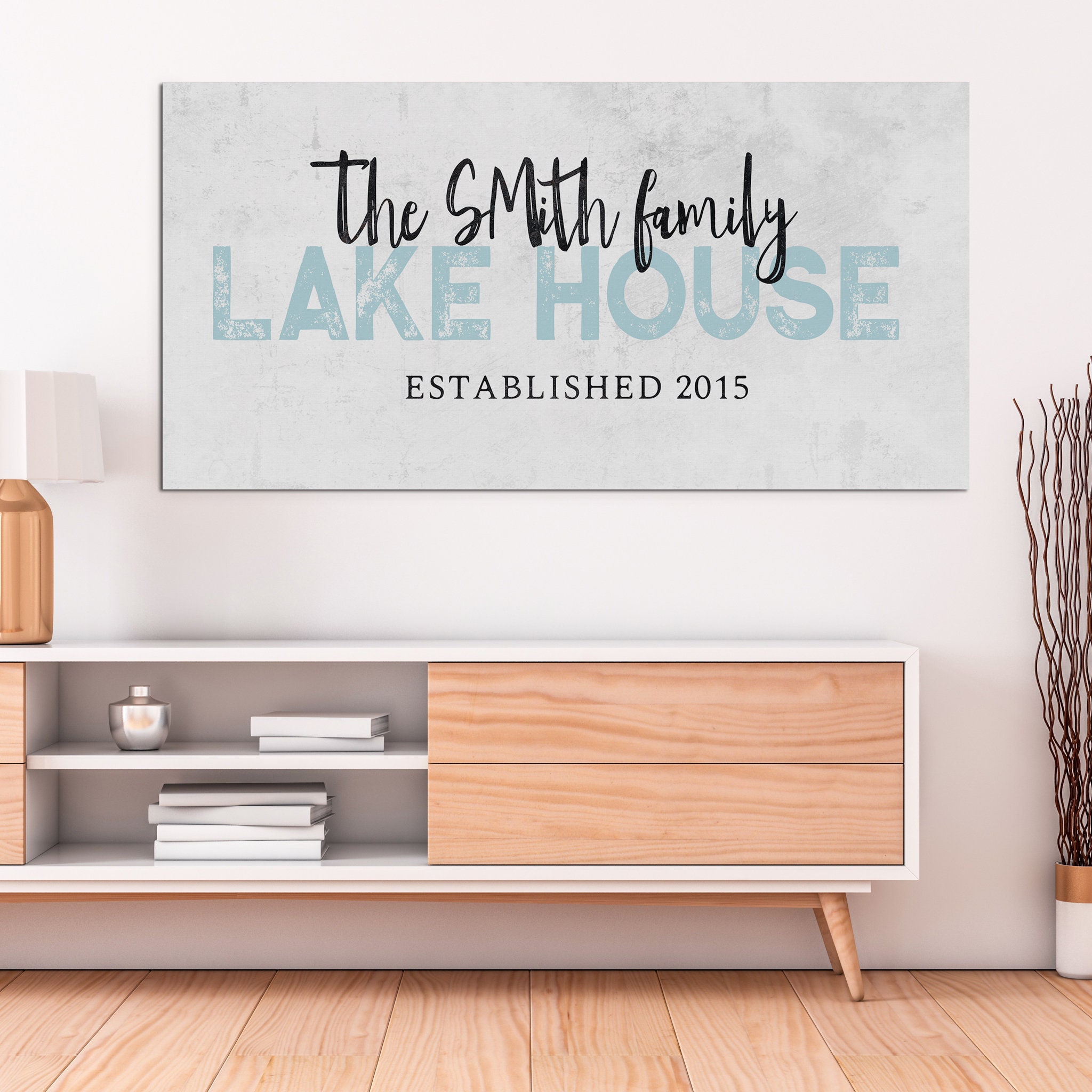 Custom Lake House Sign - Custom Canvas Quote Toile Murale Personnalisée Familiale Cadeau Familial Po