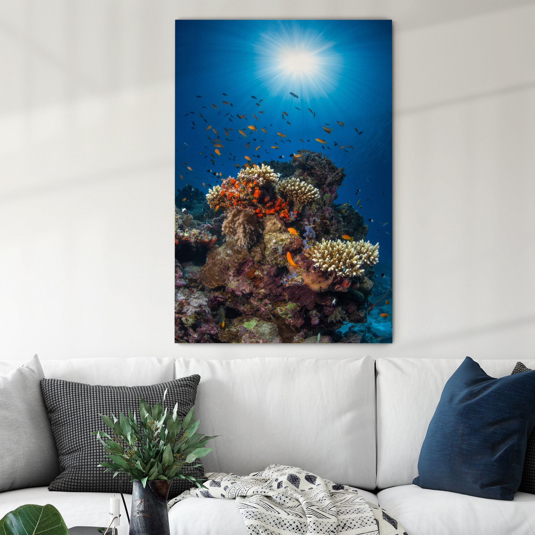 Reef & Sunshine Canvas Wall Art - Sous-Marin Sea Fish Art