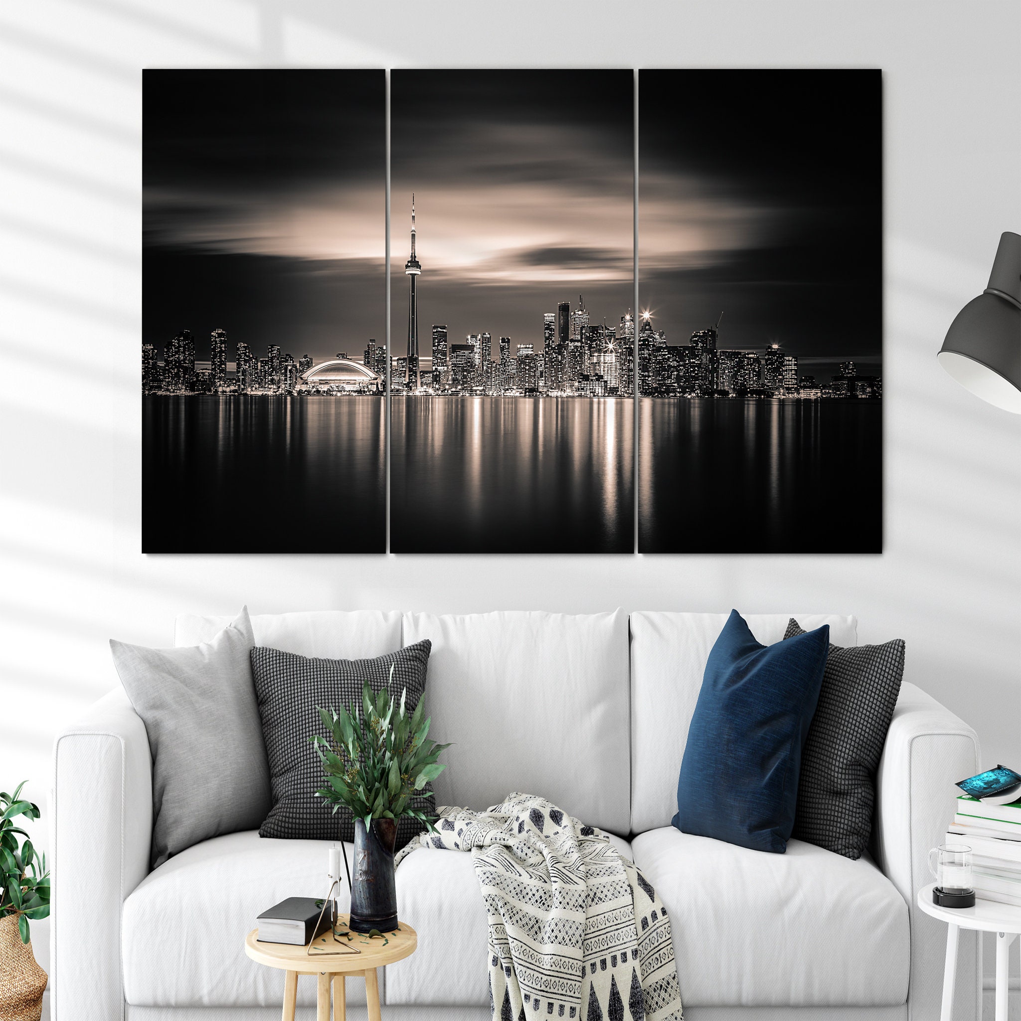 Toronto Canvas Art Mural - Noir et Blanc Photographie de Bâtiment