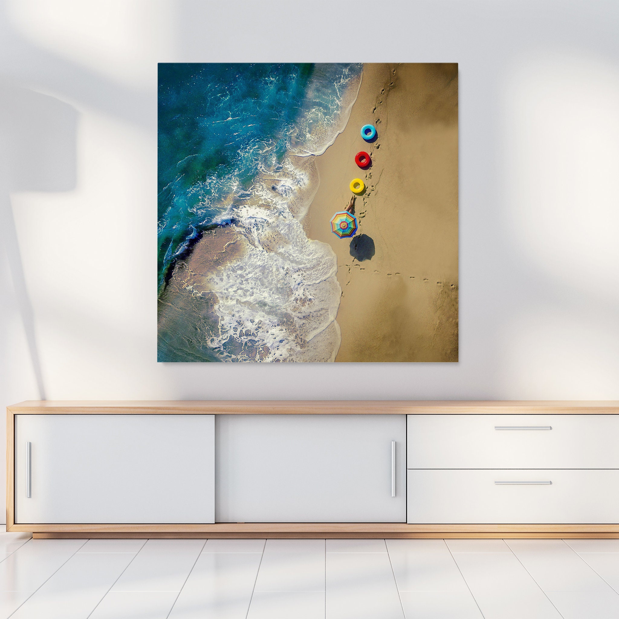 Salut L'été Art Mural sur Toile - Art de La Plage Côtier