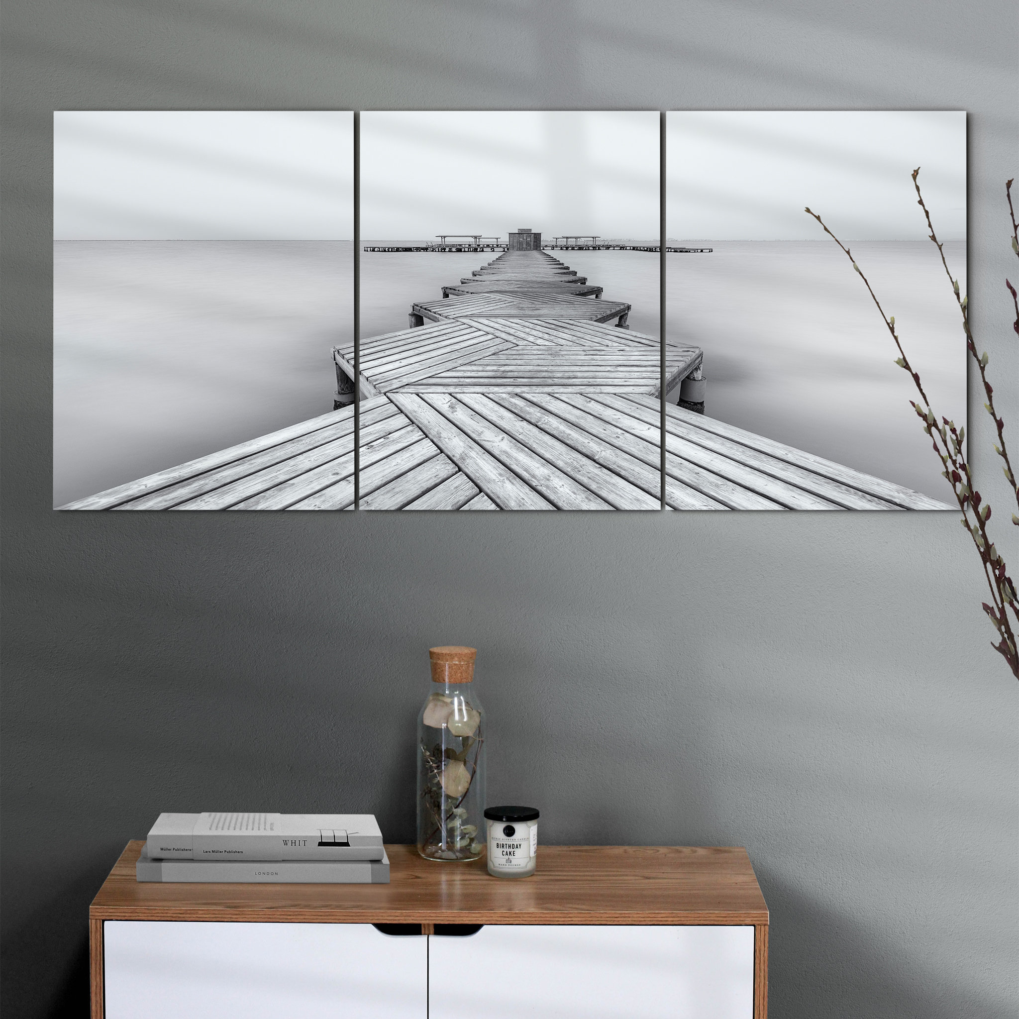 L'art Mural Pier Canvas - Art Blanc Abstrait
