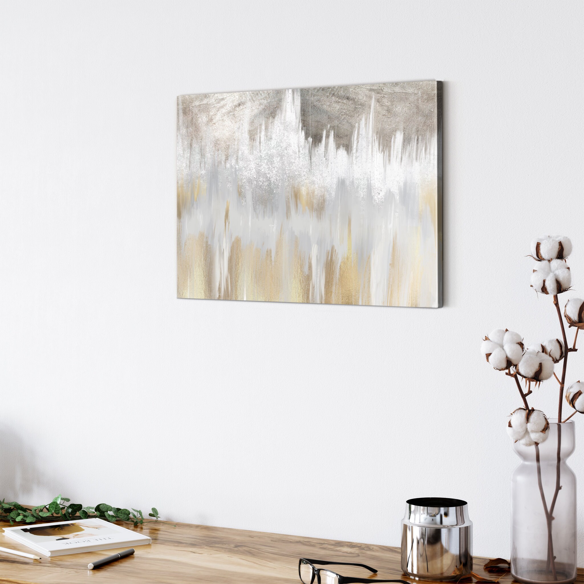 Cristal d'or - Toile Abstraite d'art Mural Estampes Moderne et Art de Grande Pour Le Salon | Abstrai