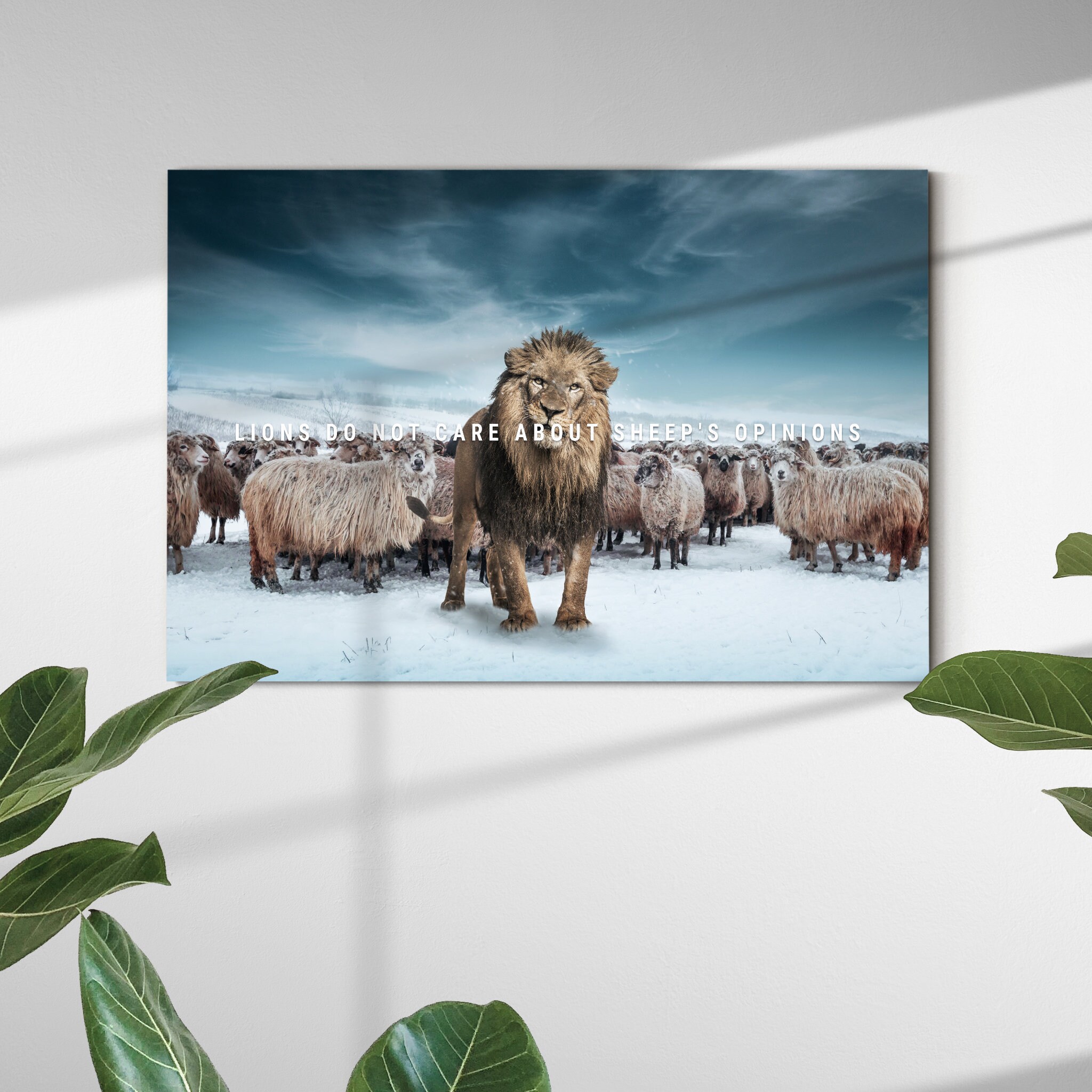 Lion de Premier Plan - Toile d'art Murale Lion Empreinte Toile Estampes en Impression Mural Motivati