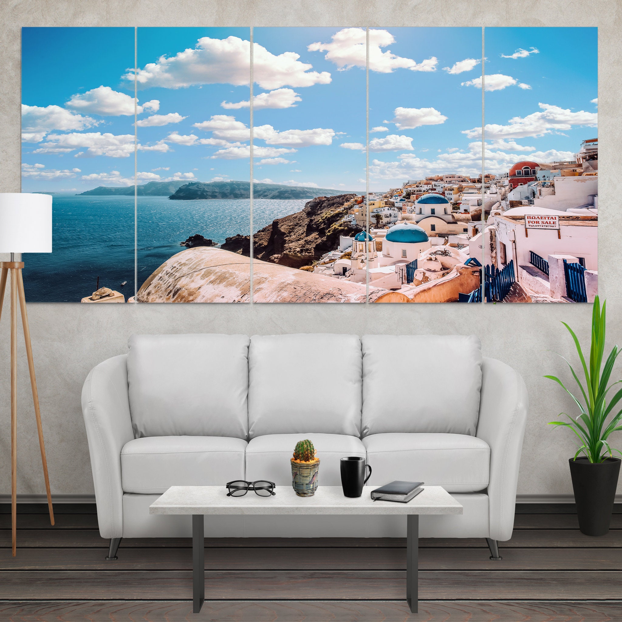 Grèce Wall Art - Grèce Toile &santorin Mural Paysage Toile Murale Nature Wall Art Canvas de Voyage