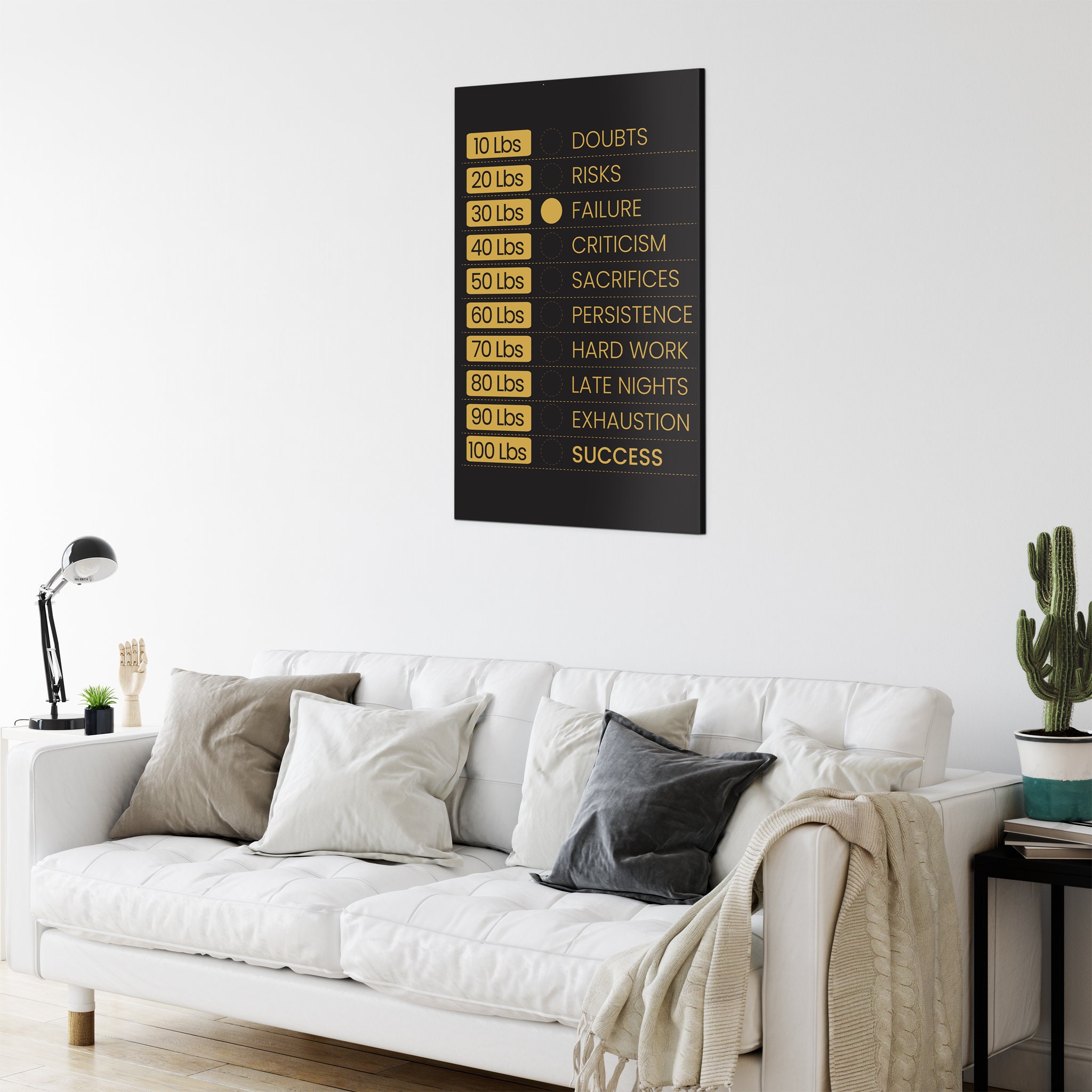 Poids de Gym - Art Mural Motivationnel Pour Le Bureau, Art La Toile Inspirant