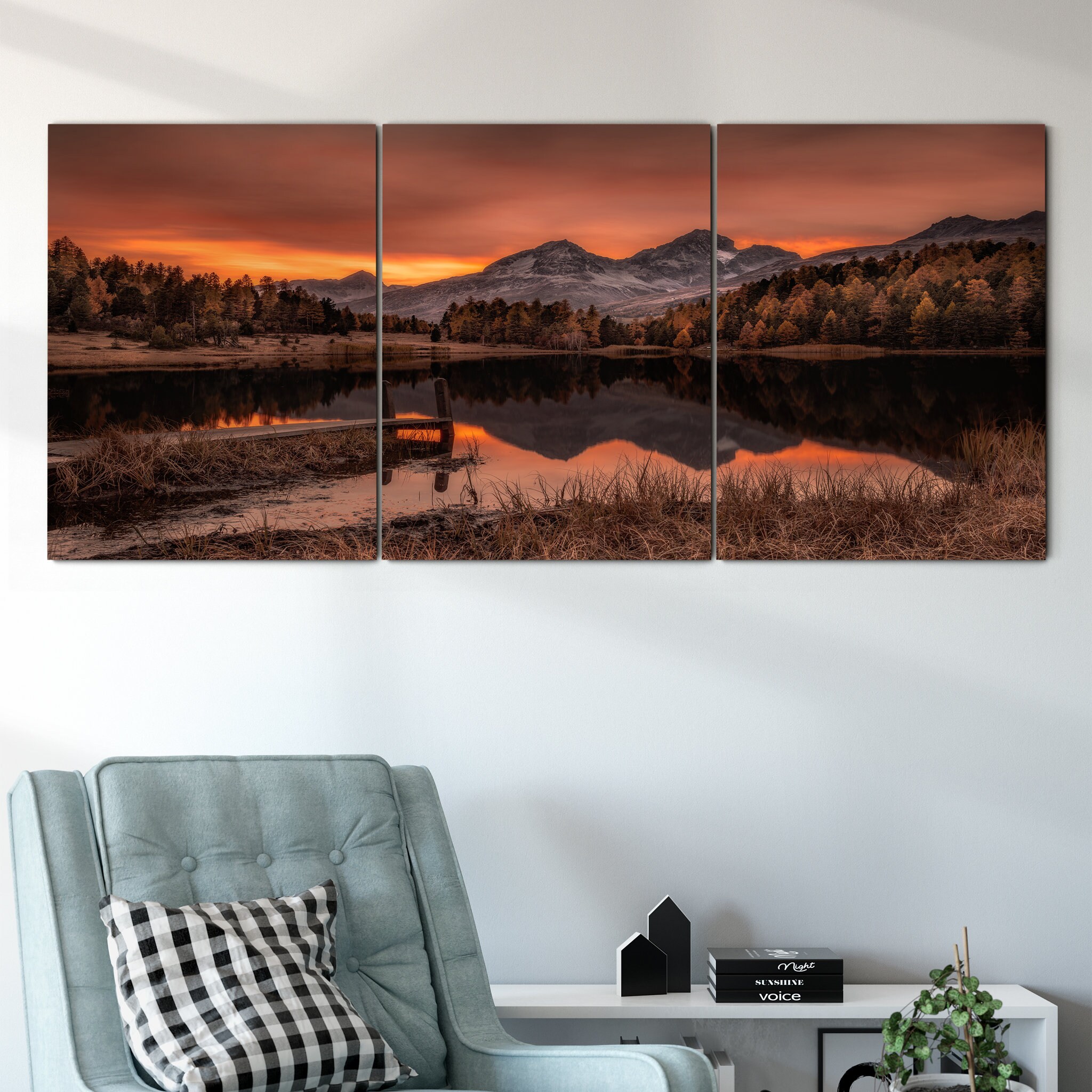 Art Mural Calm Canvas - Art de Montagne Lac