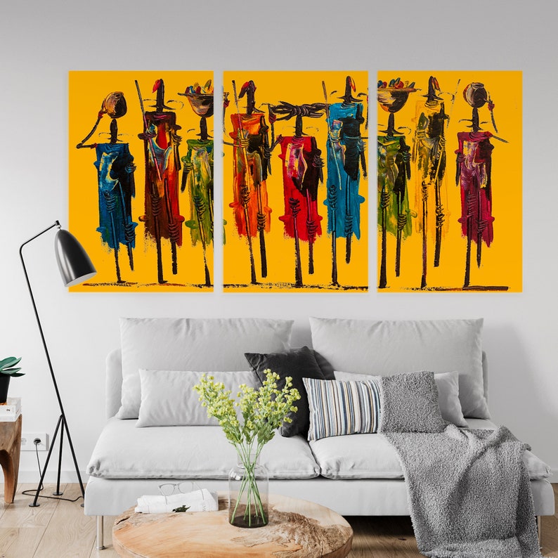 Abstract African Wall Art Masai Canvas Print Colorful African Etsy