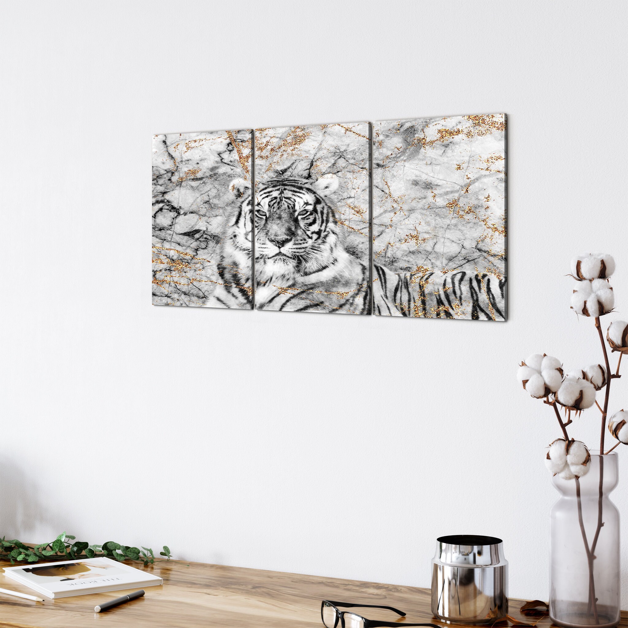 Tigre d'or - Art Mural Du Tigre Art Animalier