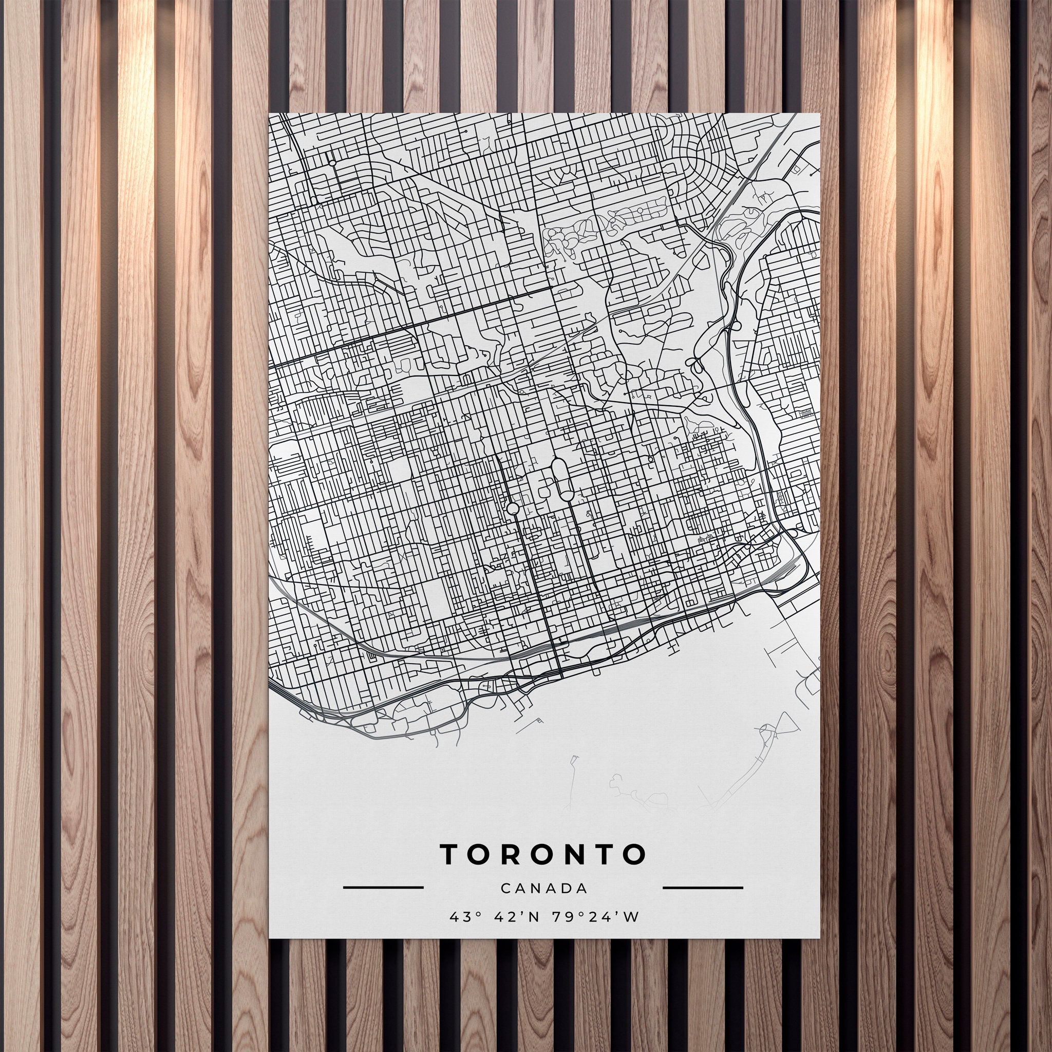 Toronto Map Wall Art, Toronto City Map, Map Print, Print Canvas - Free Shipping