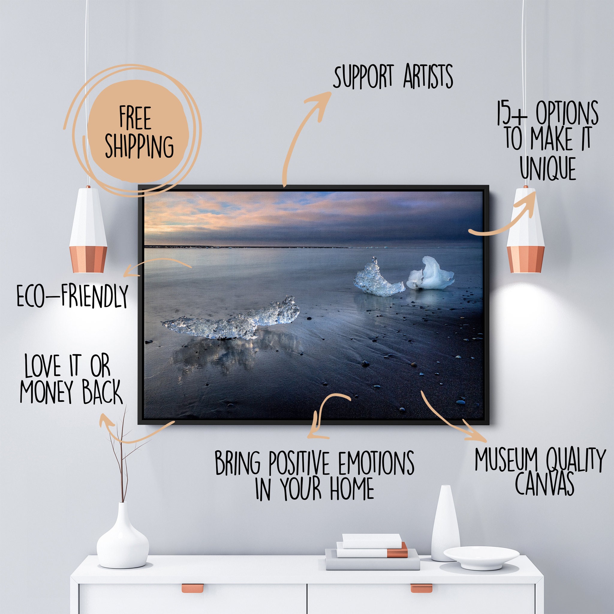 Glace de Cristal - Photographie Glaçons Islandaise