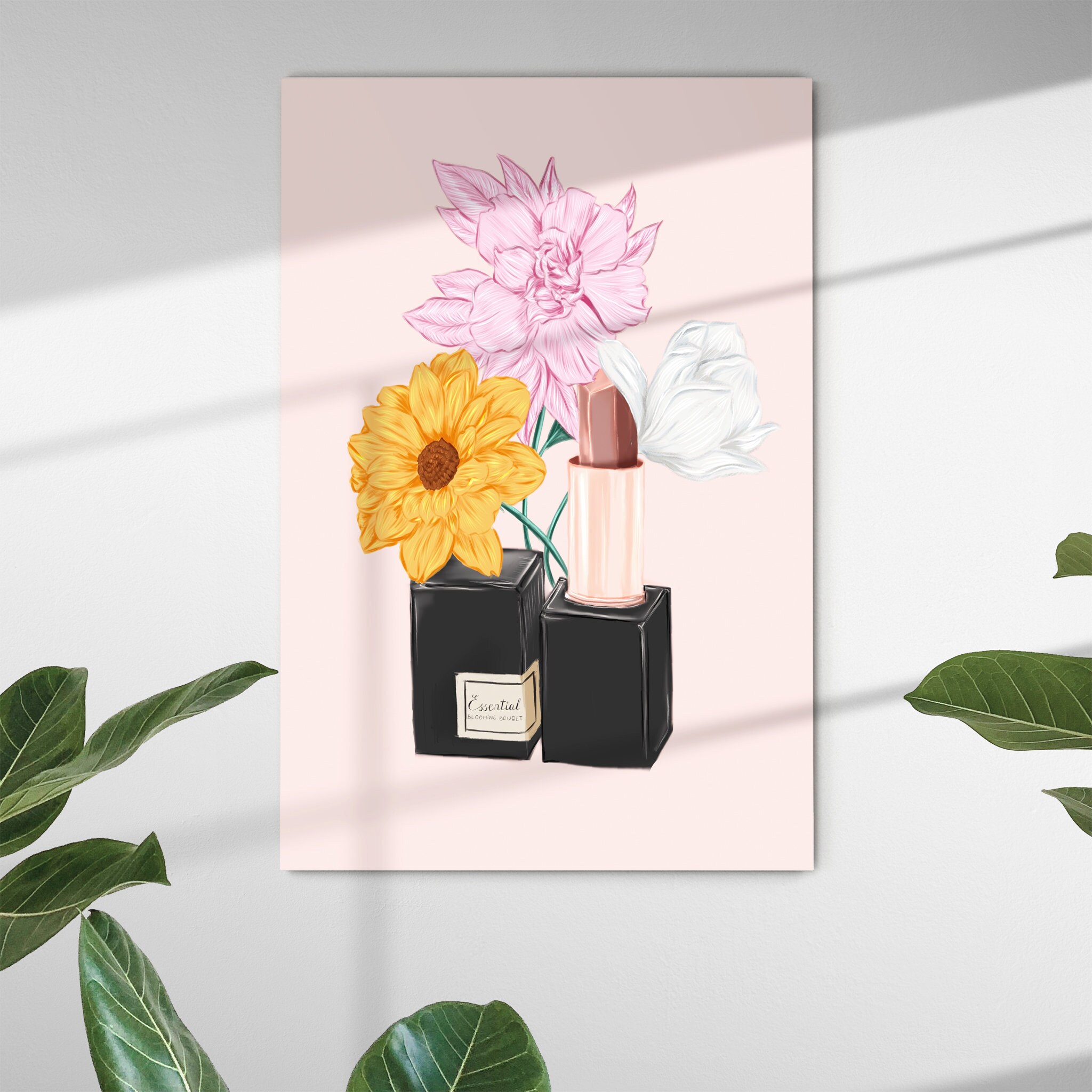 Bâton de Lèvre Fleur - Art Mur et Toile Florale d'art Floral Toile