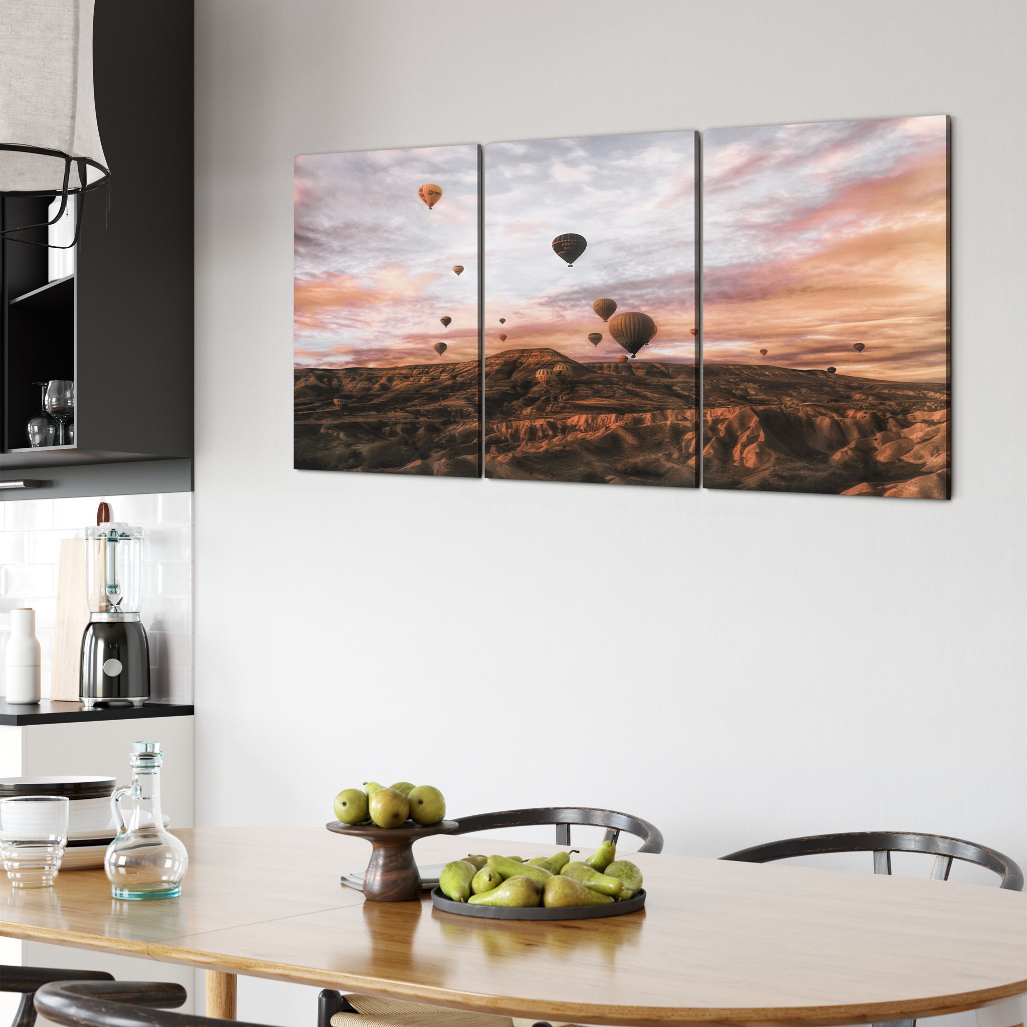 Cappodocia Montgolfière Toile Art Mural - Montgolfière Mountain Wall Art