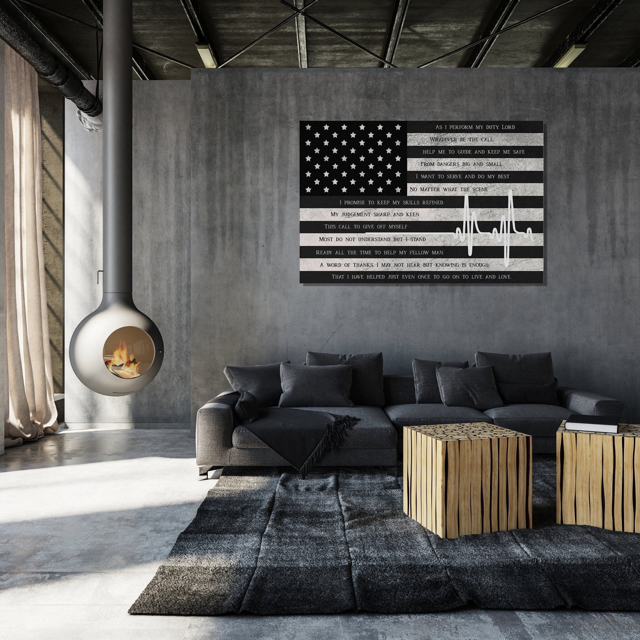 American Flag Medical's Prayer, Paramedic Emt Flag, Gift For A Police Officer, Black Firefighter Gif