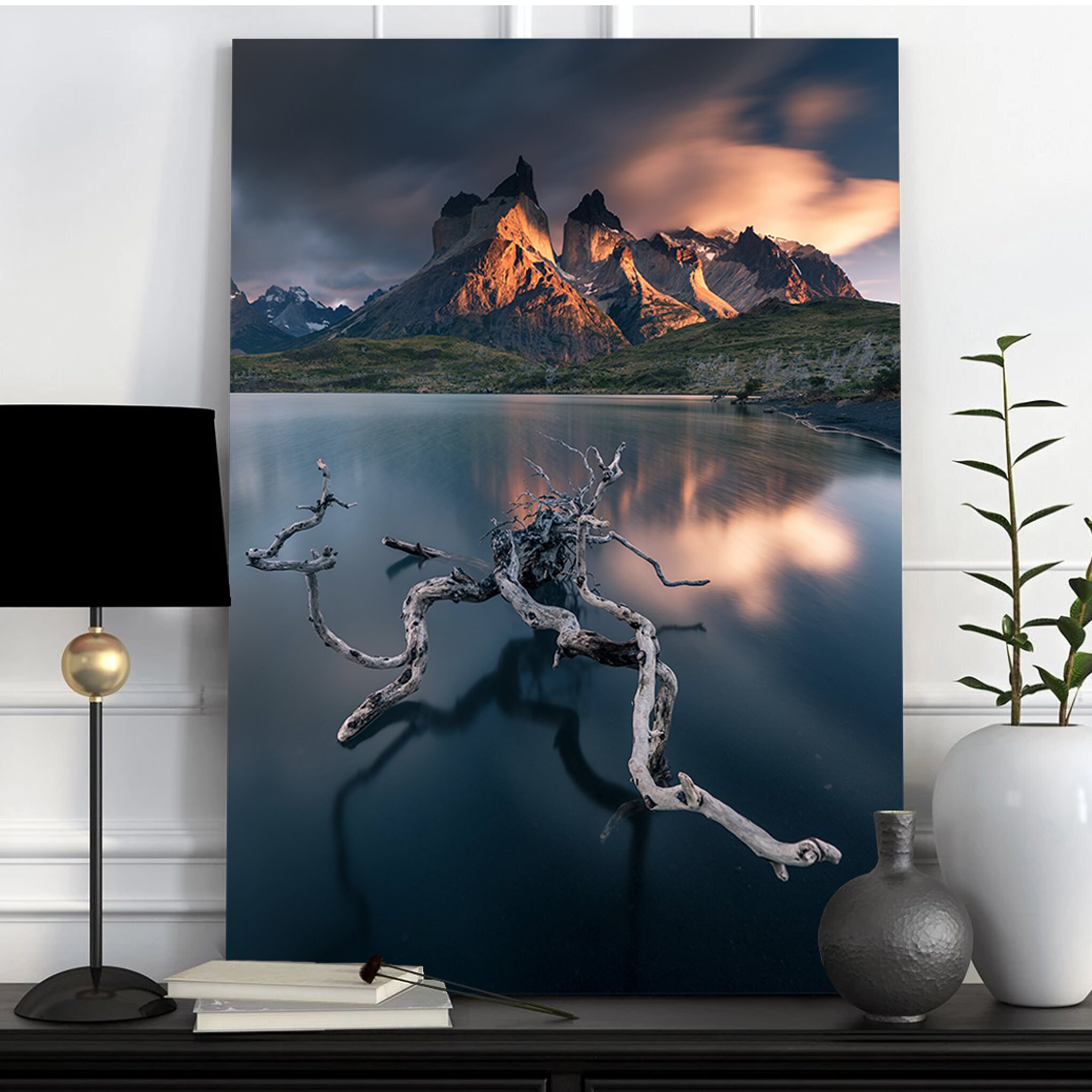 Torres Del Paine Art Mural sur Toile - de Montagne Lac