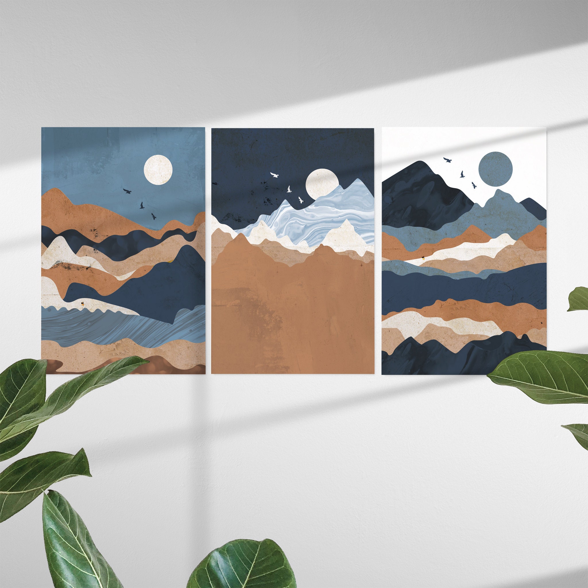 Vue Paisible - Toile d'art de Mur Montagne Estampes Abstraites Cadeau Guerre Maison Art Mur, Salon