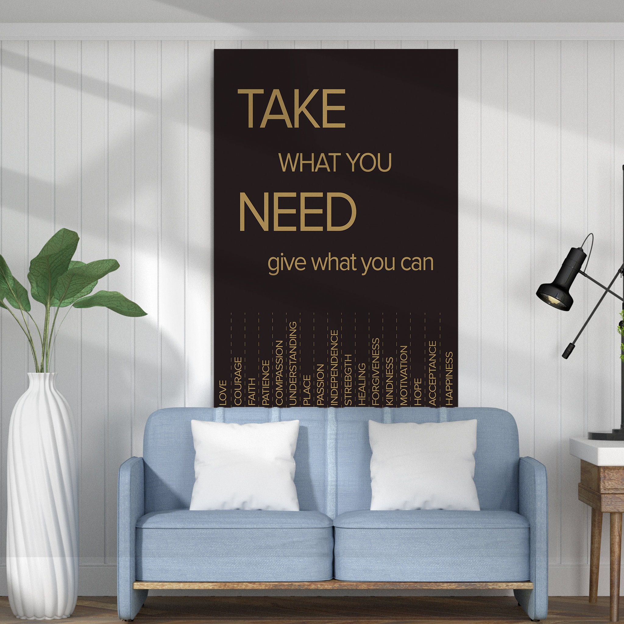 Prenez Ce Dont Vous Avez Besoin - Art Mural Motivationnel Pour Le Bureau, Art de Toile Inspirante Ca