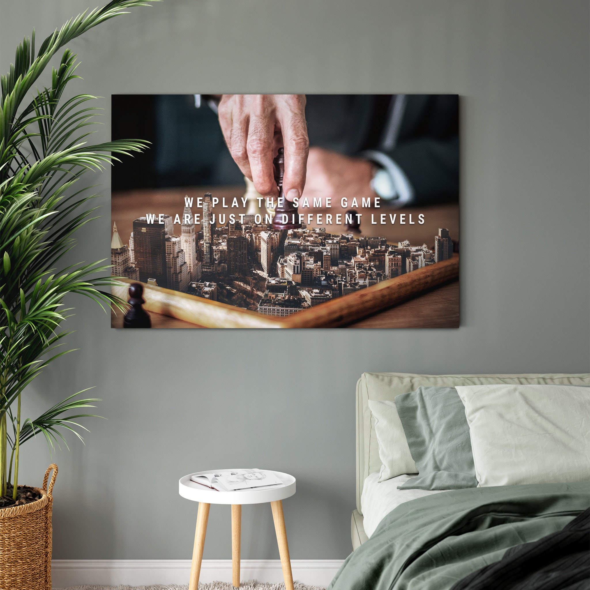 Jouer Aux Échecs - Toile d'art Mur d'échecs Art Mural Motivationnel et Toile Inspirant Pour Stimuler