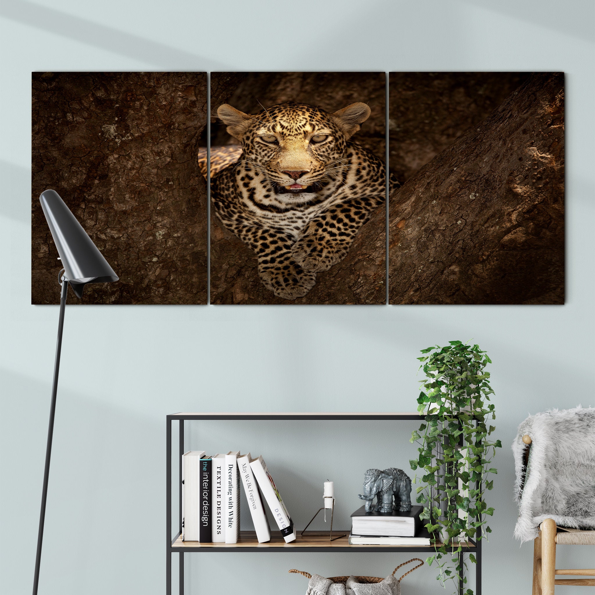 Léopard Reposant sur Un Arbre Au Masai Mara Art Mural Toile - Léopard Animalier