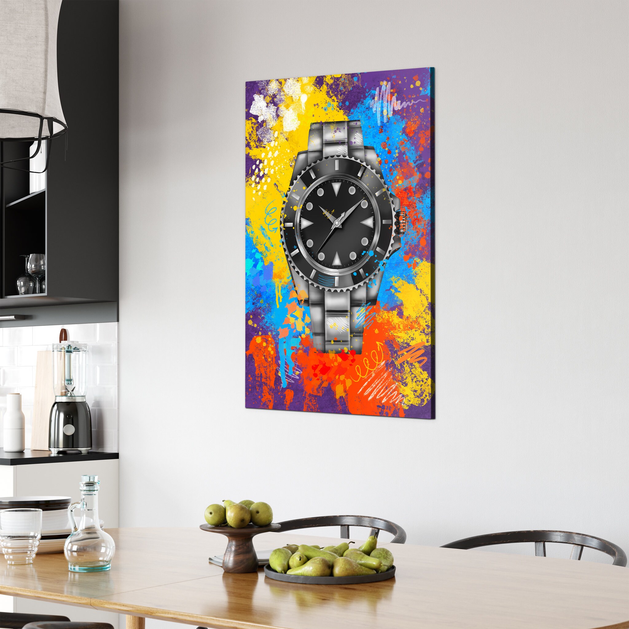 Horloge Pop Art - Mural Moderne Coloré Regarder L'art Mural