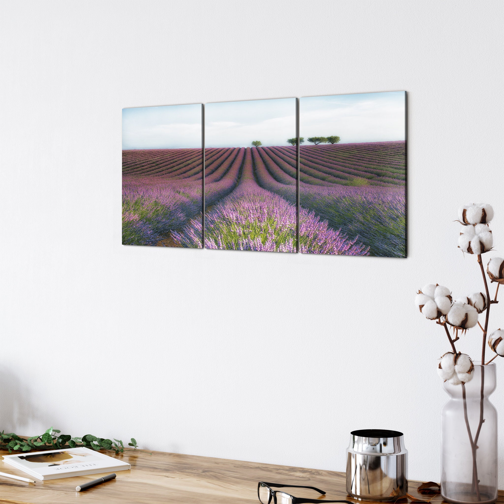 Velours de Lavender Canvas Wall Art - Tree Photographie Fleurs