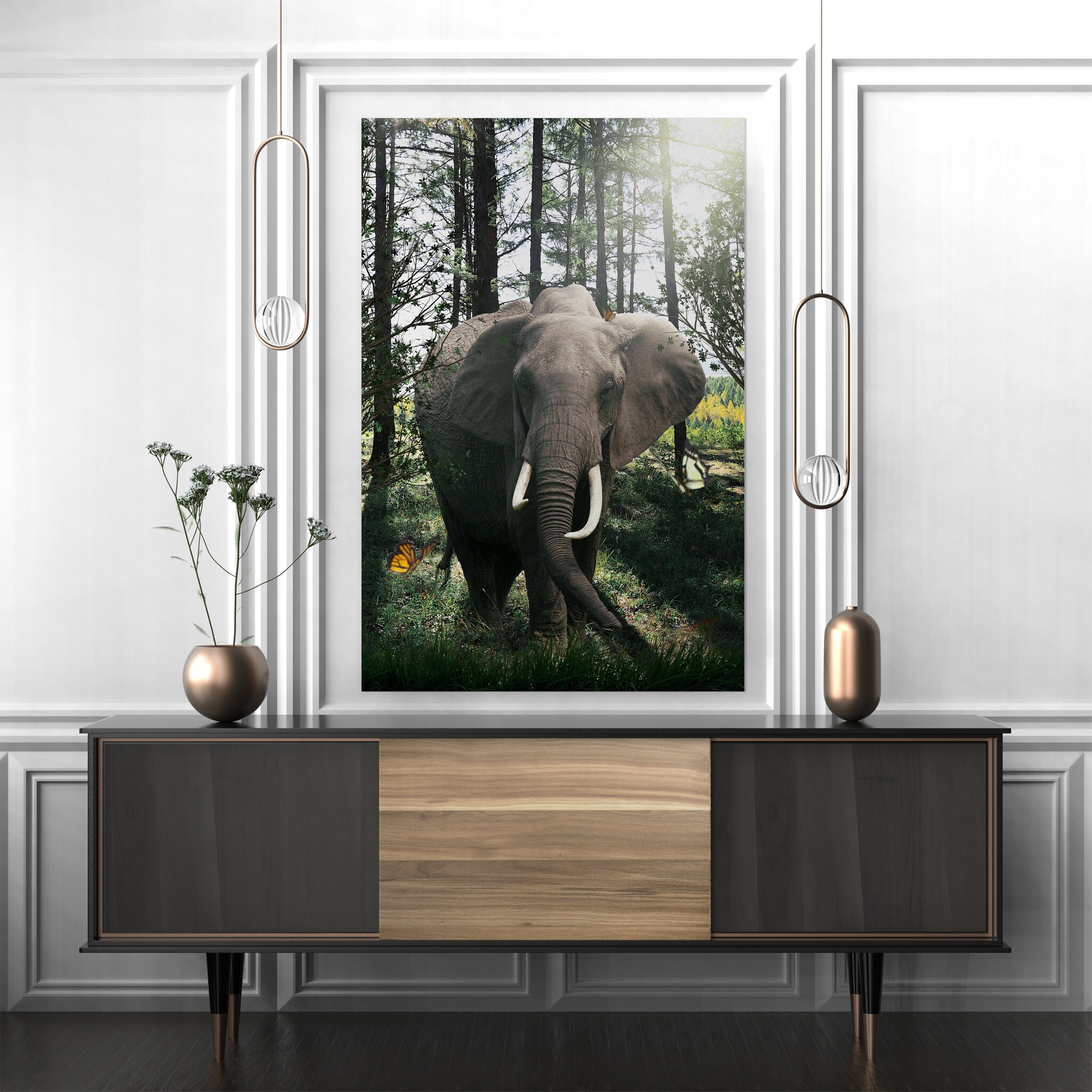 Eléphant Sauvage - Art Mural d'éléphant Art Animal Sauvage