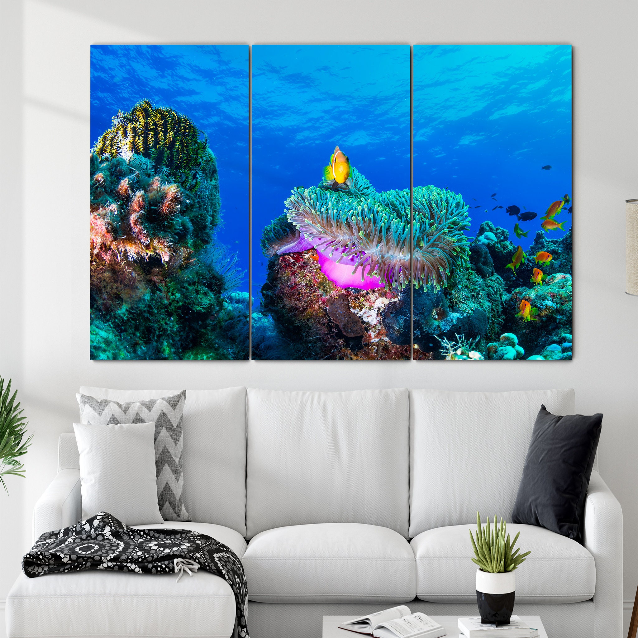 Sea Life Art Mural sur Toile - Art de Poisson Sous L'eau