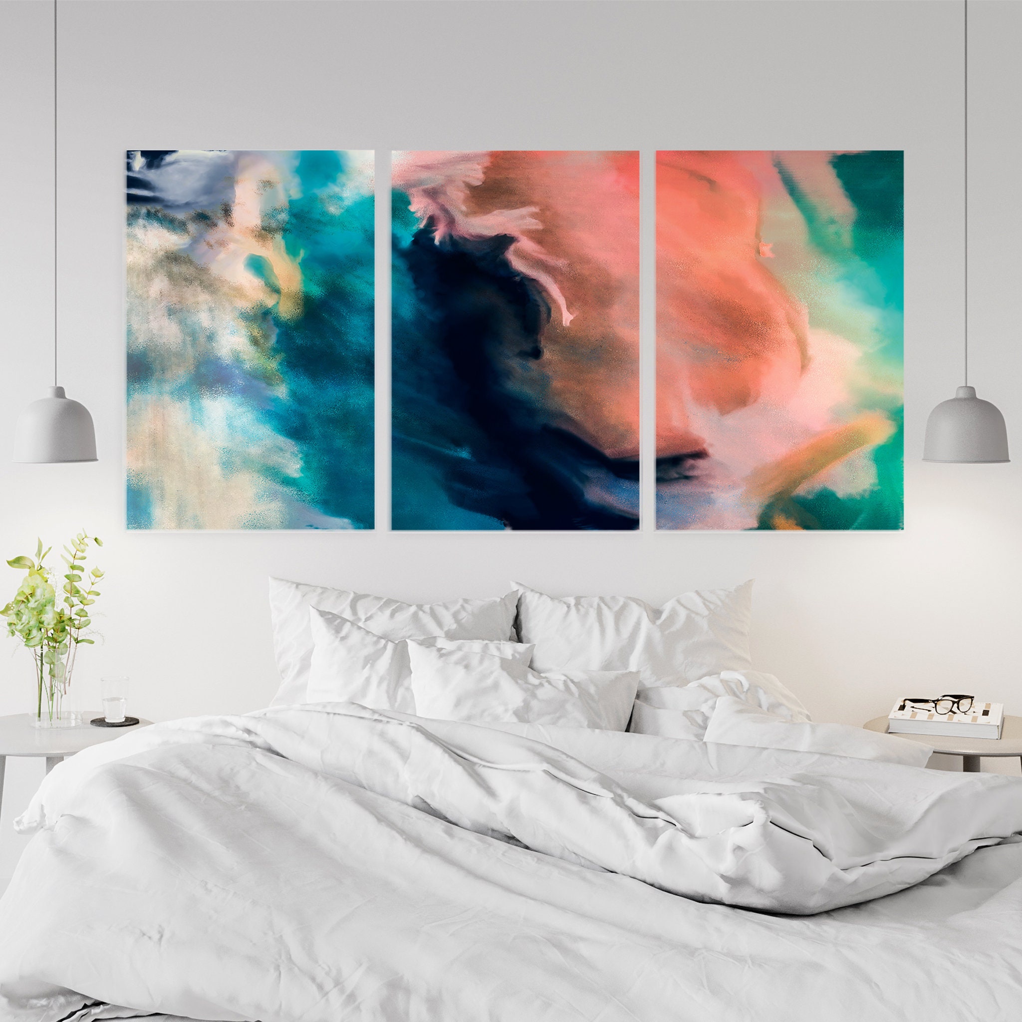 Blur Paradise - Toile Abstraite d'art Mural Estampes Moderne et Grand Art en Pour Salon | Mur Abstra