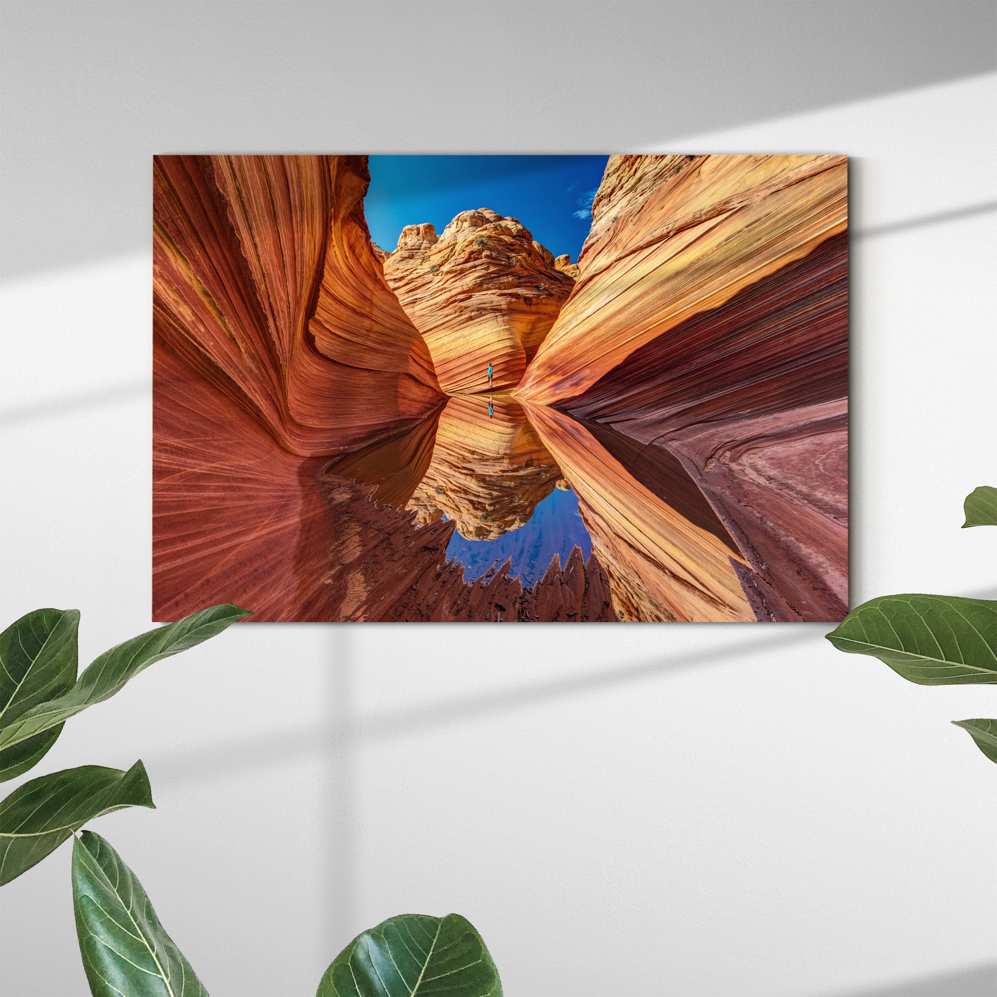 Mirrow Wave Art Mural sur Toile - Art de Montagne Paysage