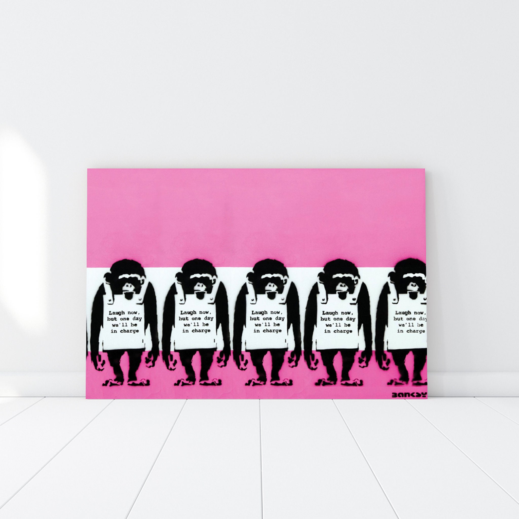 Banksy Laugh Now But One Day - Graffiti Wall Art Canvas Wall Art Banksy Print Office Décor Banksy &b