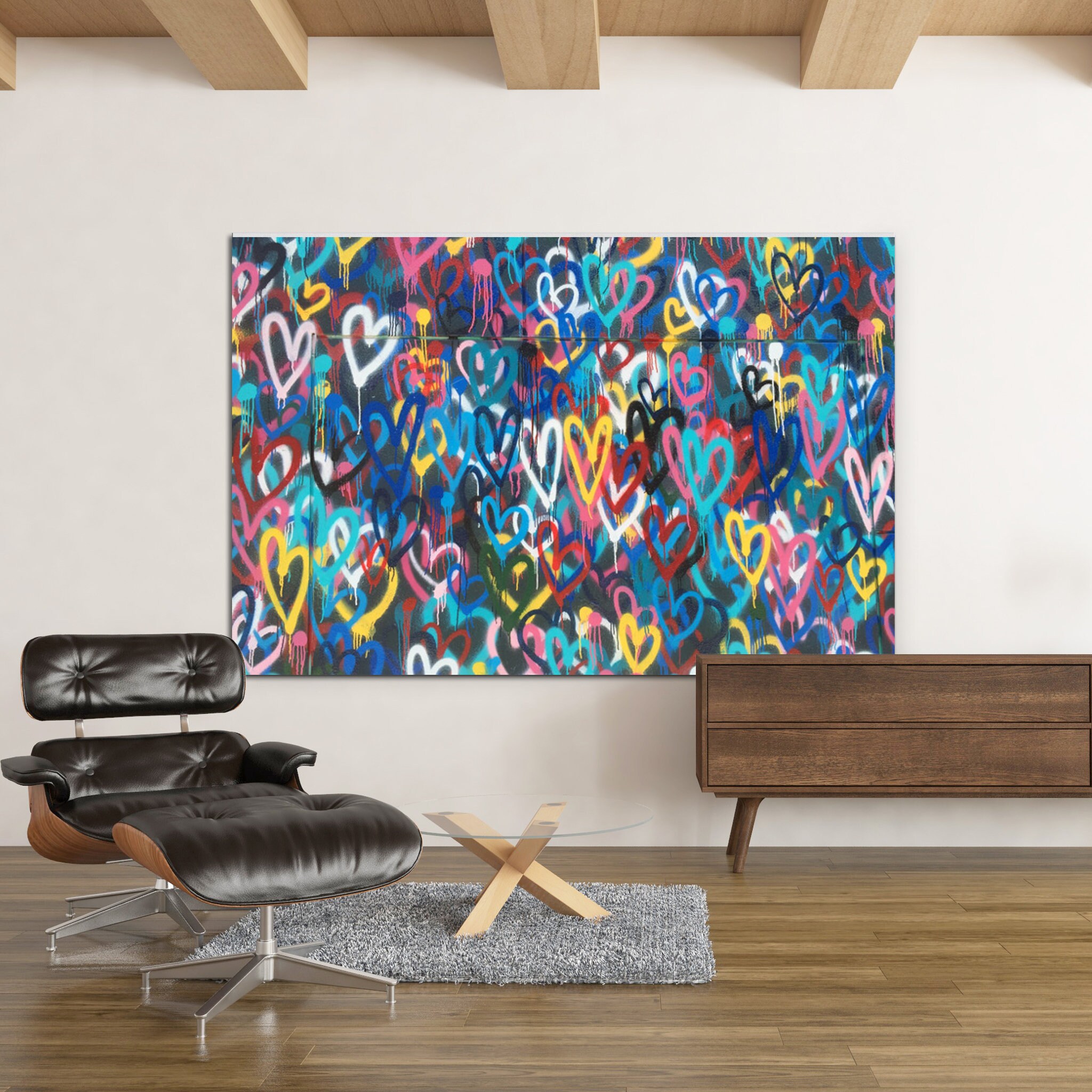 Heart Street Art Canvas Wall | Love Graffiti Toile d'art, & Urbaine - d'art Mur Banksy