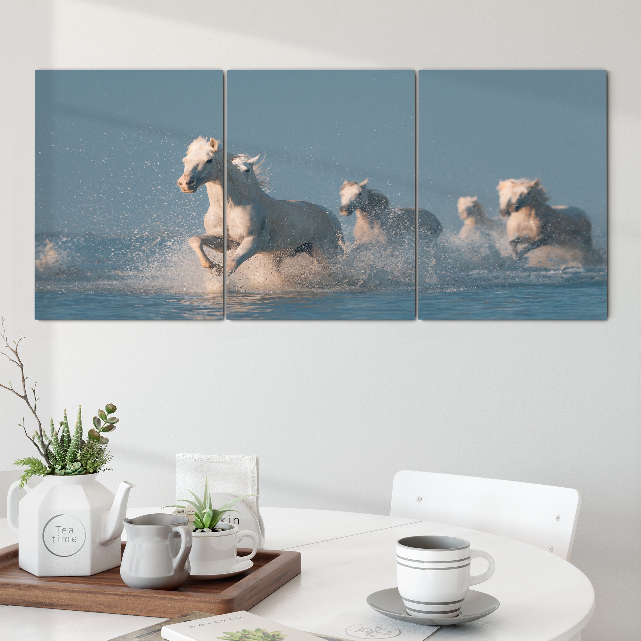 Anges de Camargue V2 Art Mural sur Toile - Cheval Estampe Animal
