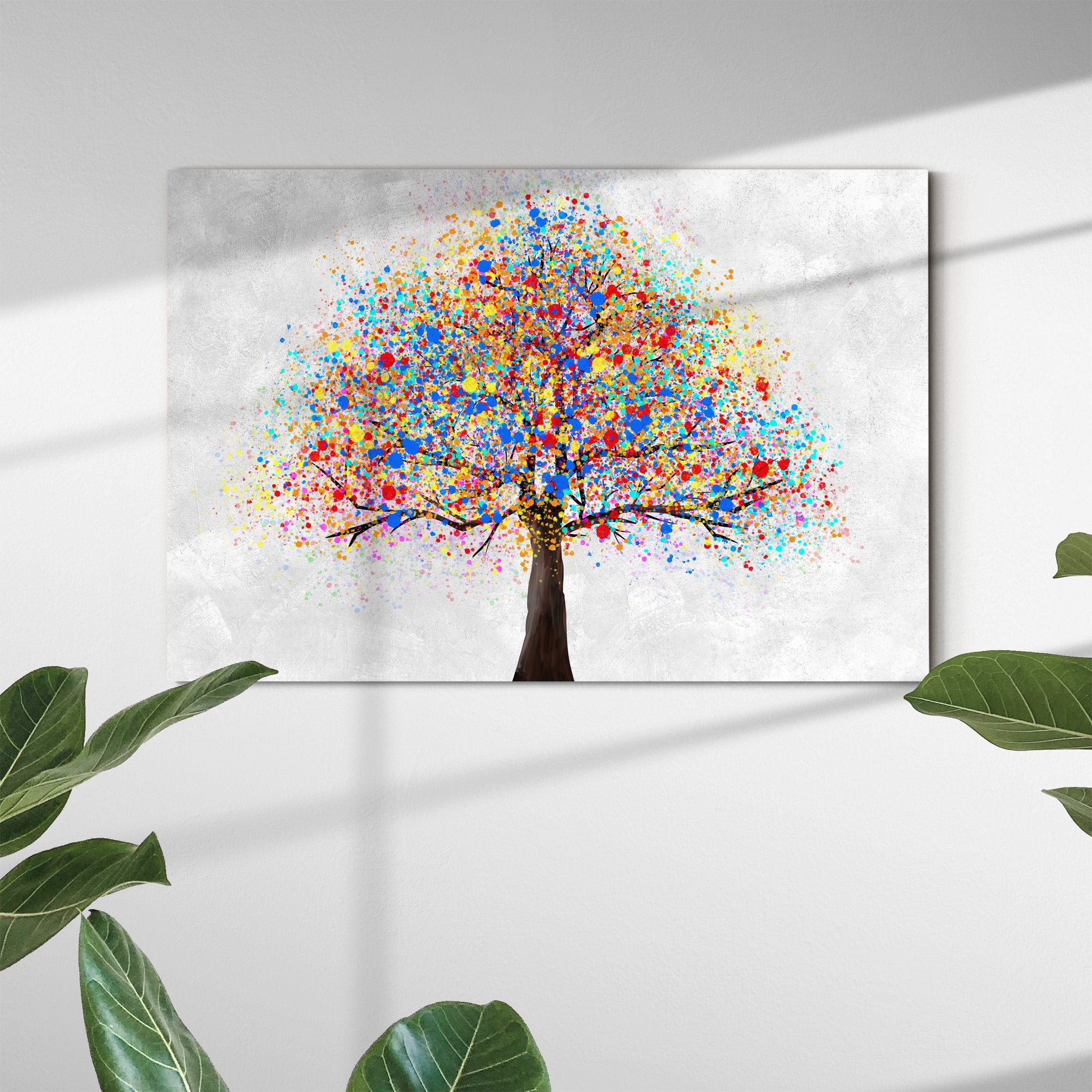 Arbre Coloré - Art Mural de Fleurs La Toile d'arbre