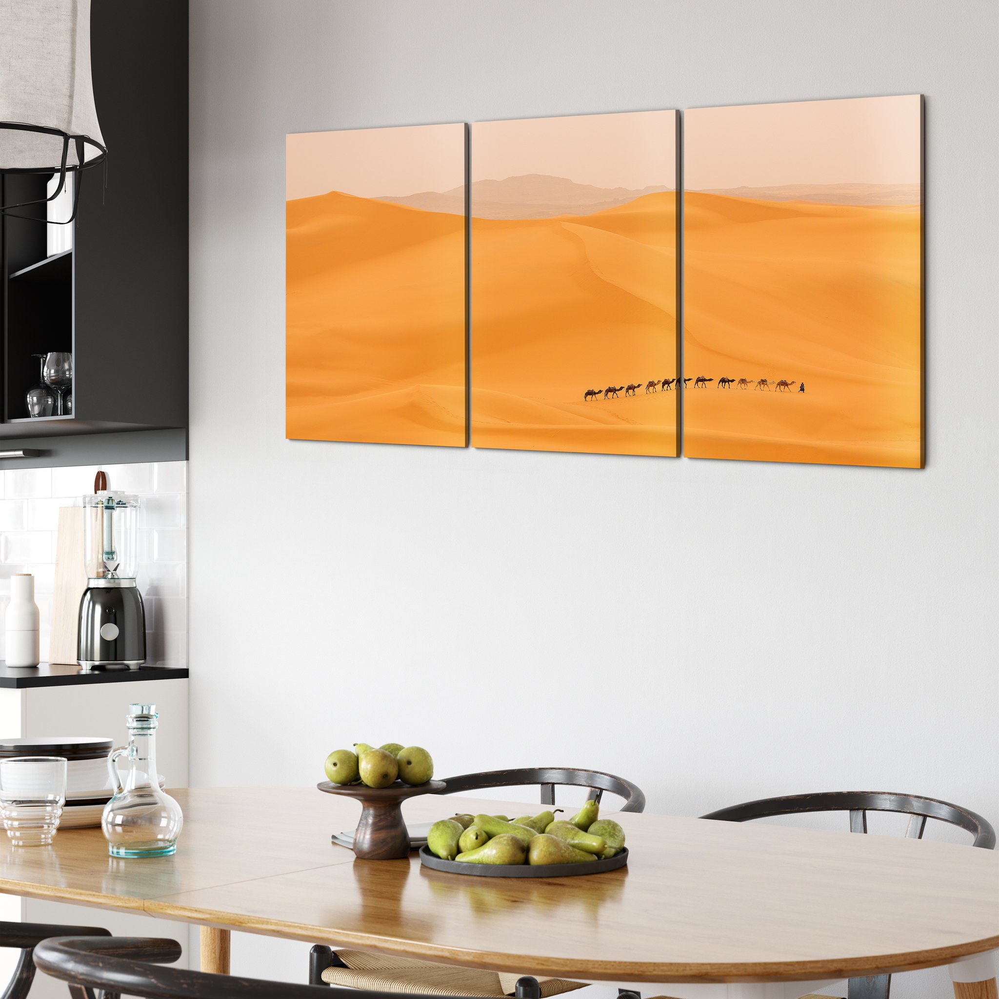 Caravane de Chameaux Au Sahara Art Mural sur Toile - Du Désert Impression Animale