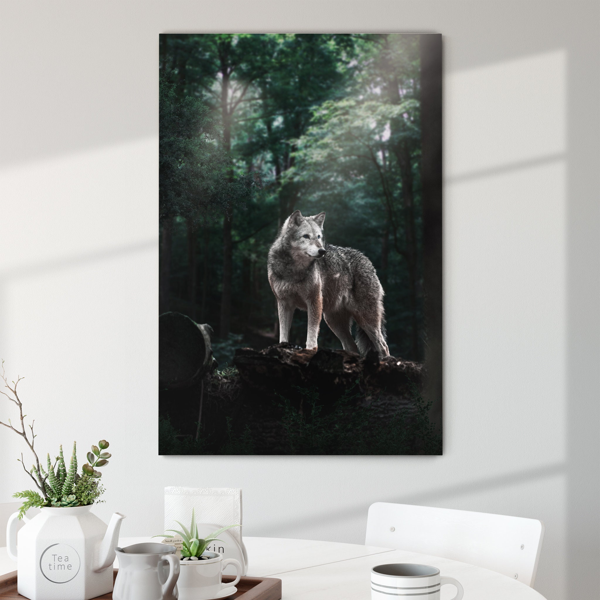 Loup Forestier - Art Mural Du Loup Art Animalier