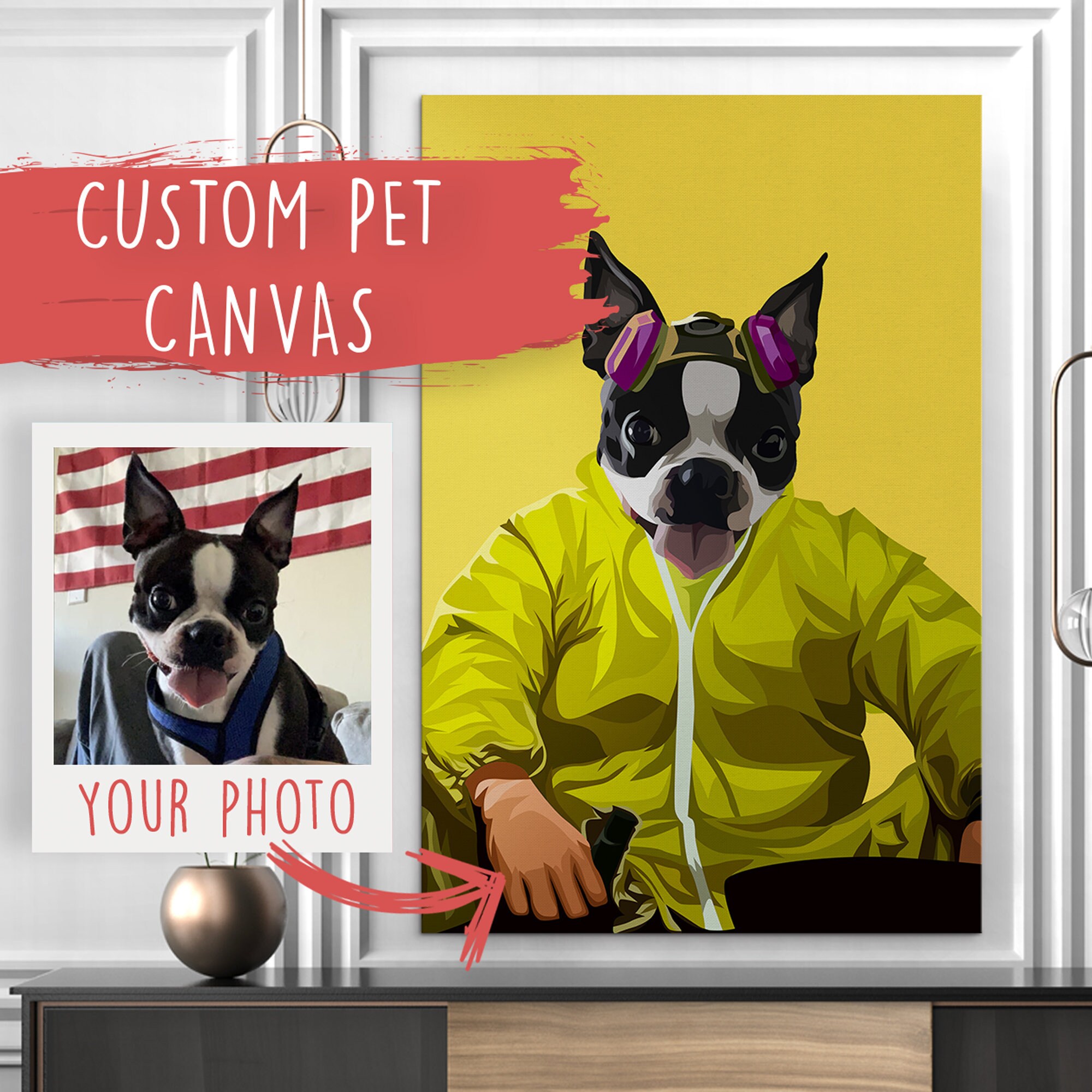 Portrait d'animal Personnalisé, Le Chien de Rupture. Portrait Commission, Portraits d'animaux Compag