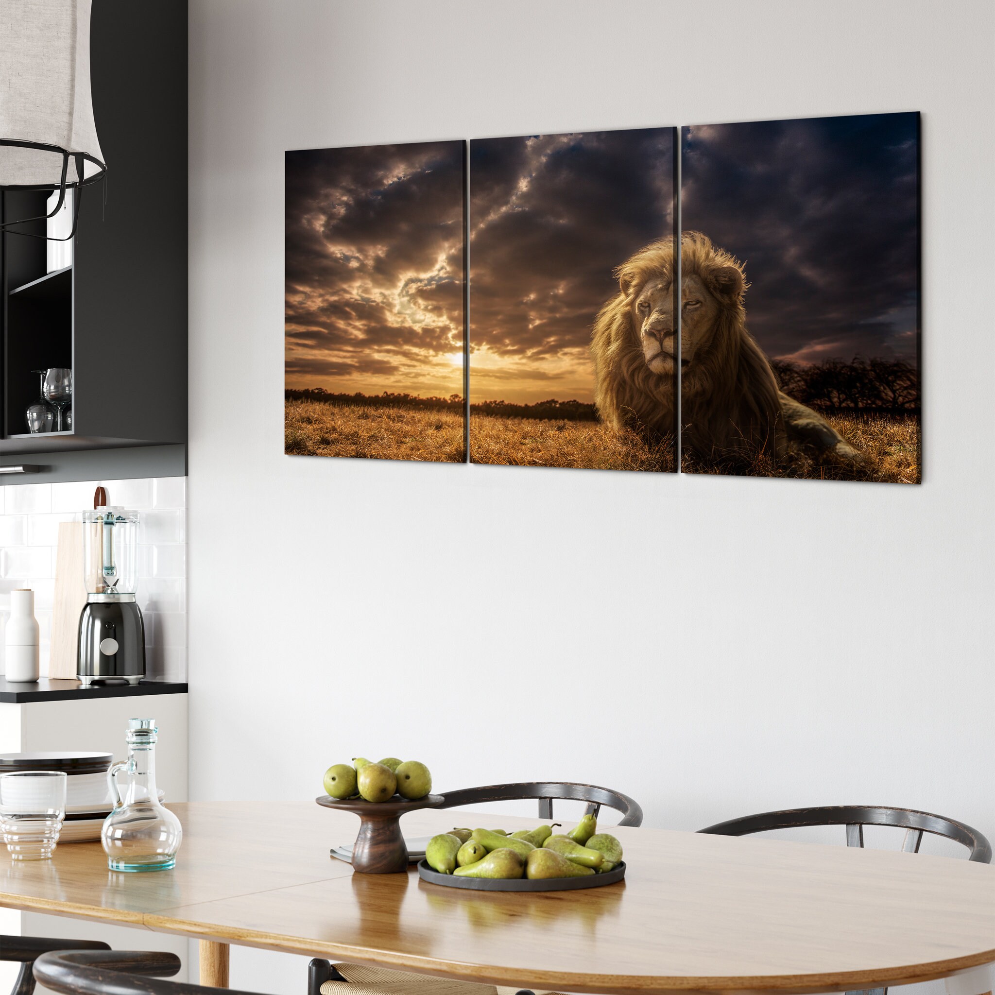 Aventures sur Savannah - Le Roi Lion Art Mural Toile Lion Animalier