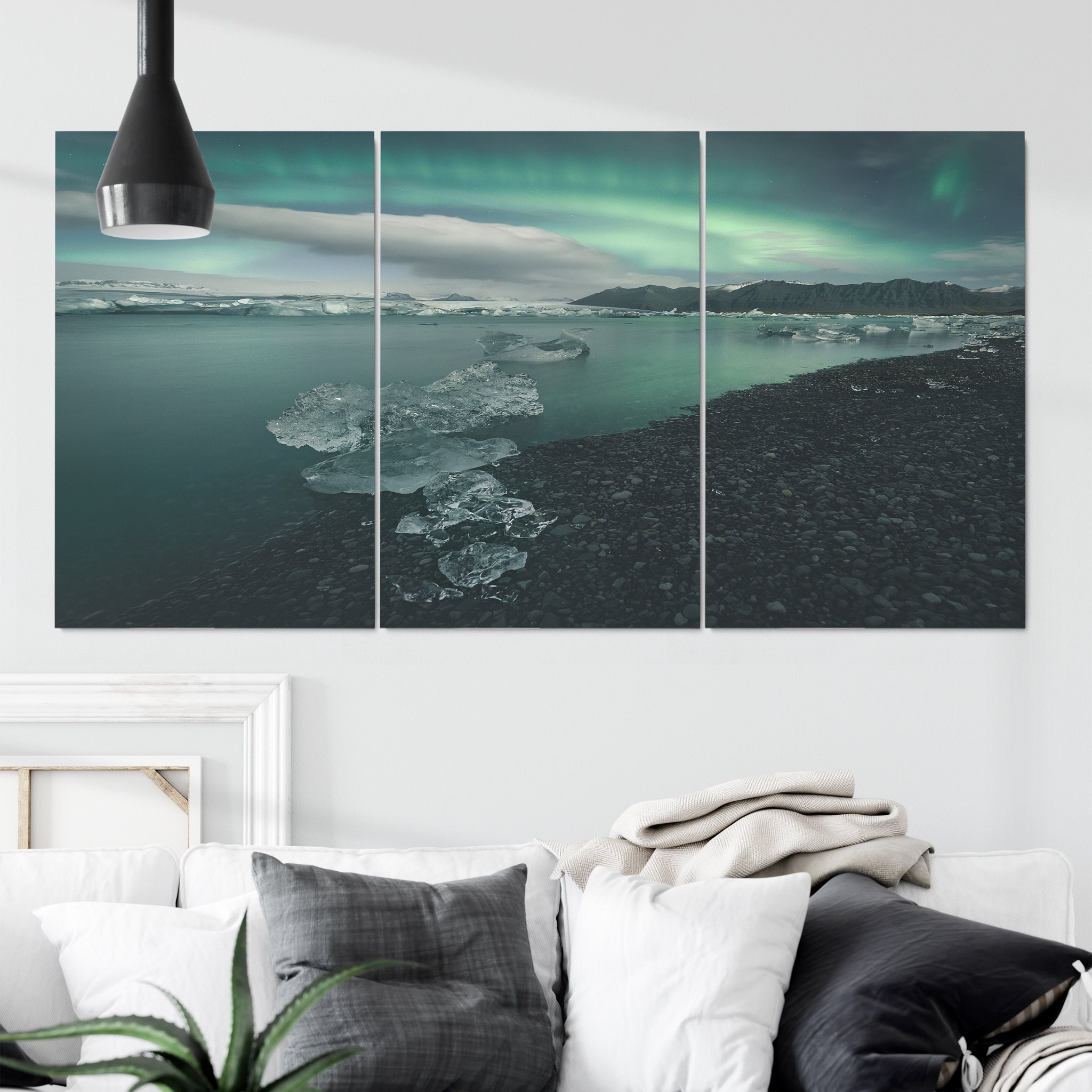 Polar Ice Cap Canvas Art Mural - Night Sky Home Décor Wall Art