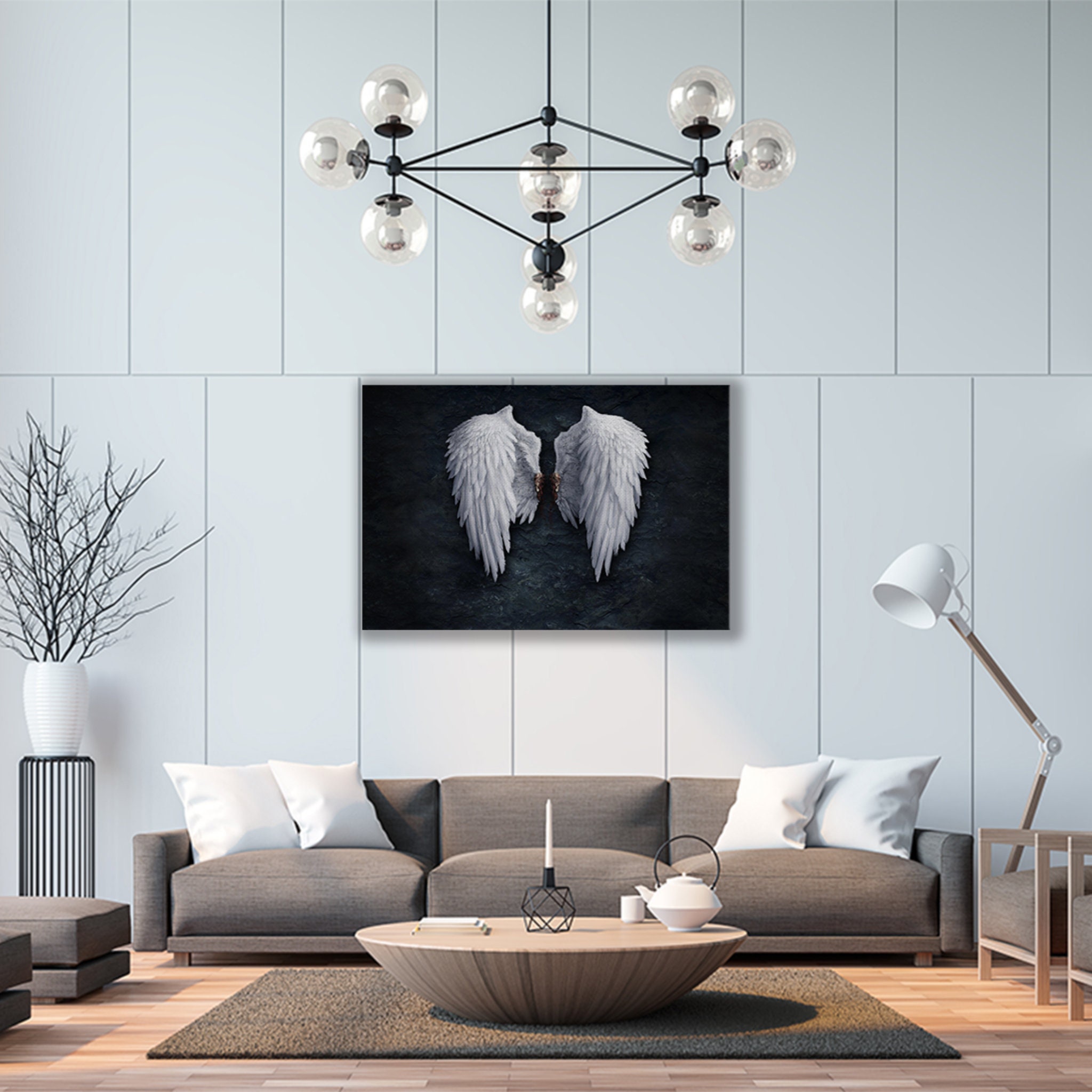 Ailes Blanches d'ange Banksy - Impression de Toile d'art Mur Reproduction Banksy Graffiti Urbaine Ca