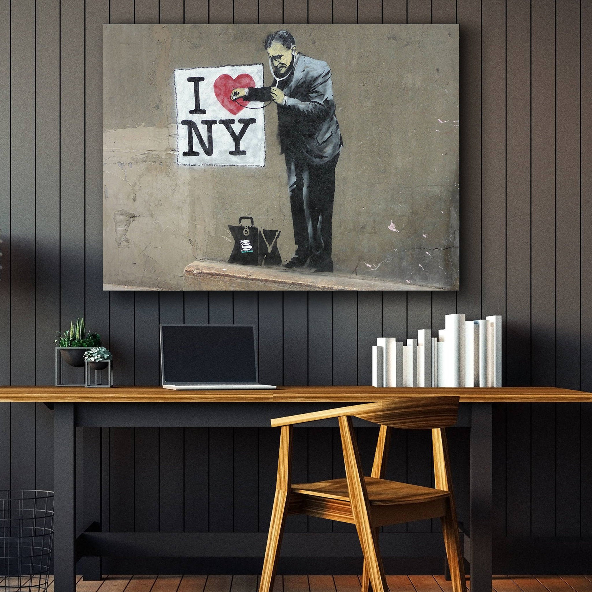 Banksy - I Love New York Banksy Wall Art Canvas Print Banksy Framed Poster