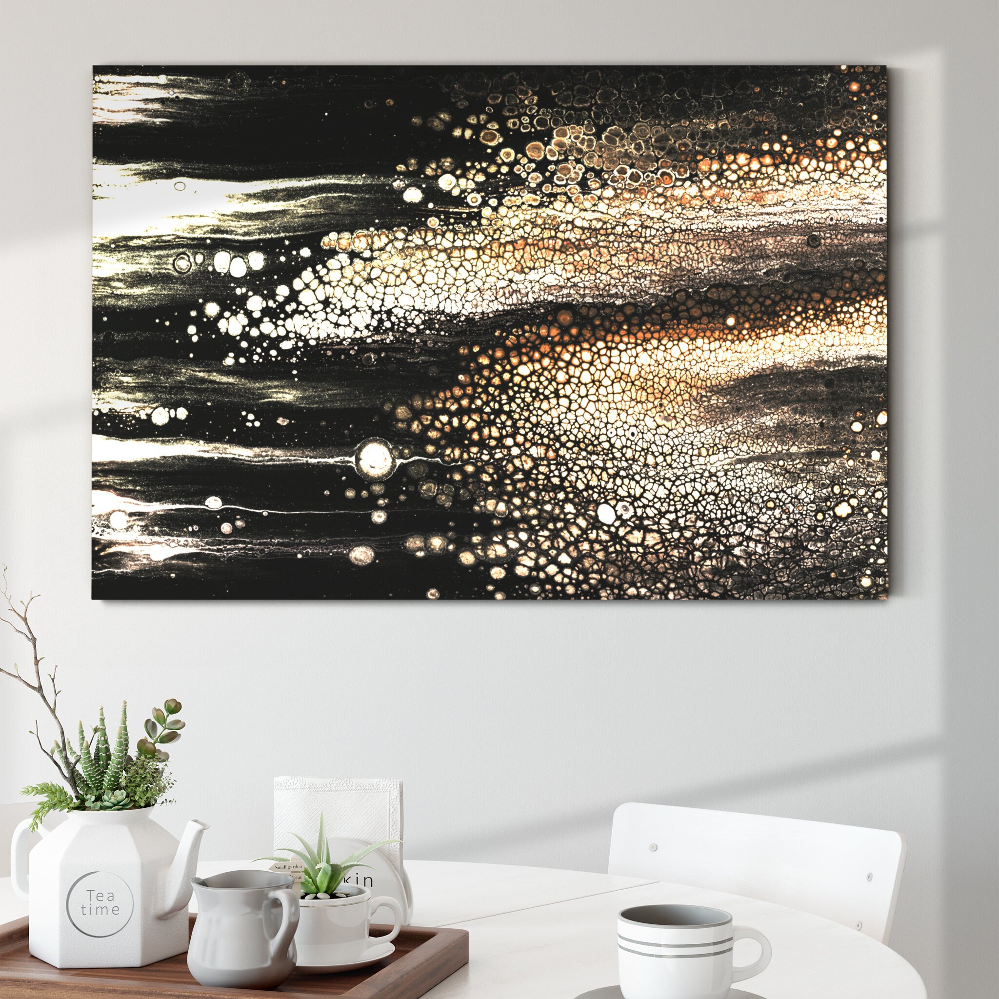 Black Waterfall- Art Print & Abstract Wall Art For Living Room Or Office - Expédition Dans Le Monde 