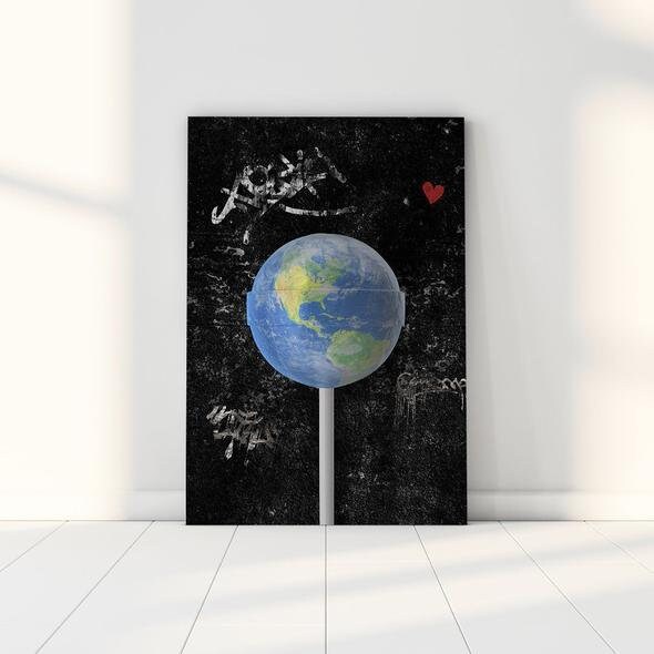 Earth Lollipop - Space Wall Art Print, Décor, Astronaut Wall Art, Galaxy Print &space Gift