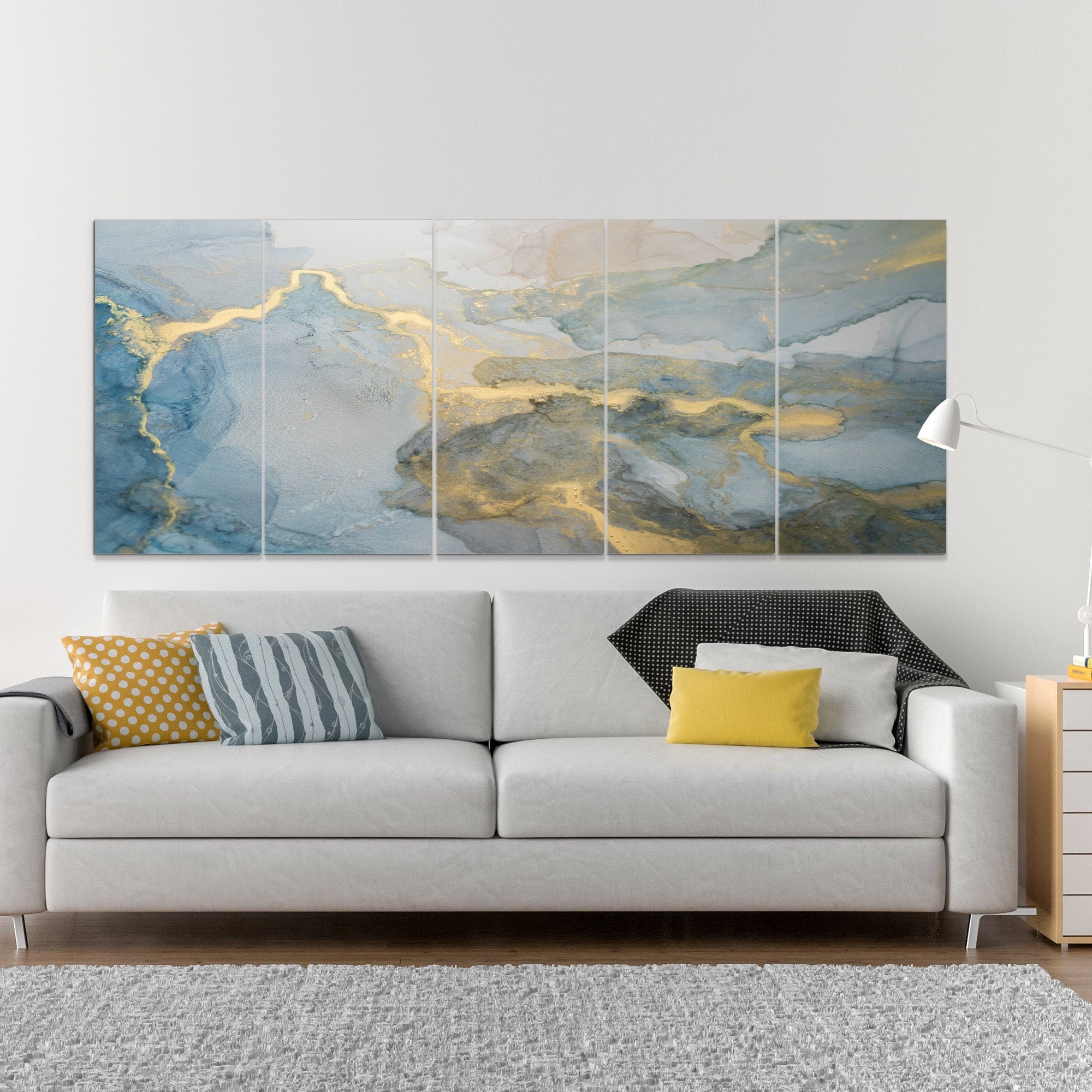 Texture de La Foudre - Cadeau Ménage, Grand Art Toile Marbre Art Surdimensionné &bel Abstrait, Décor