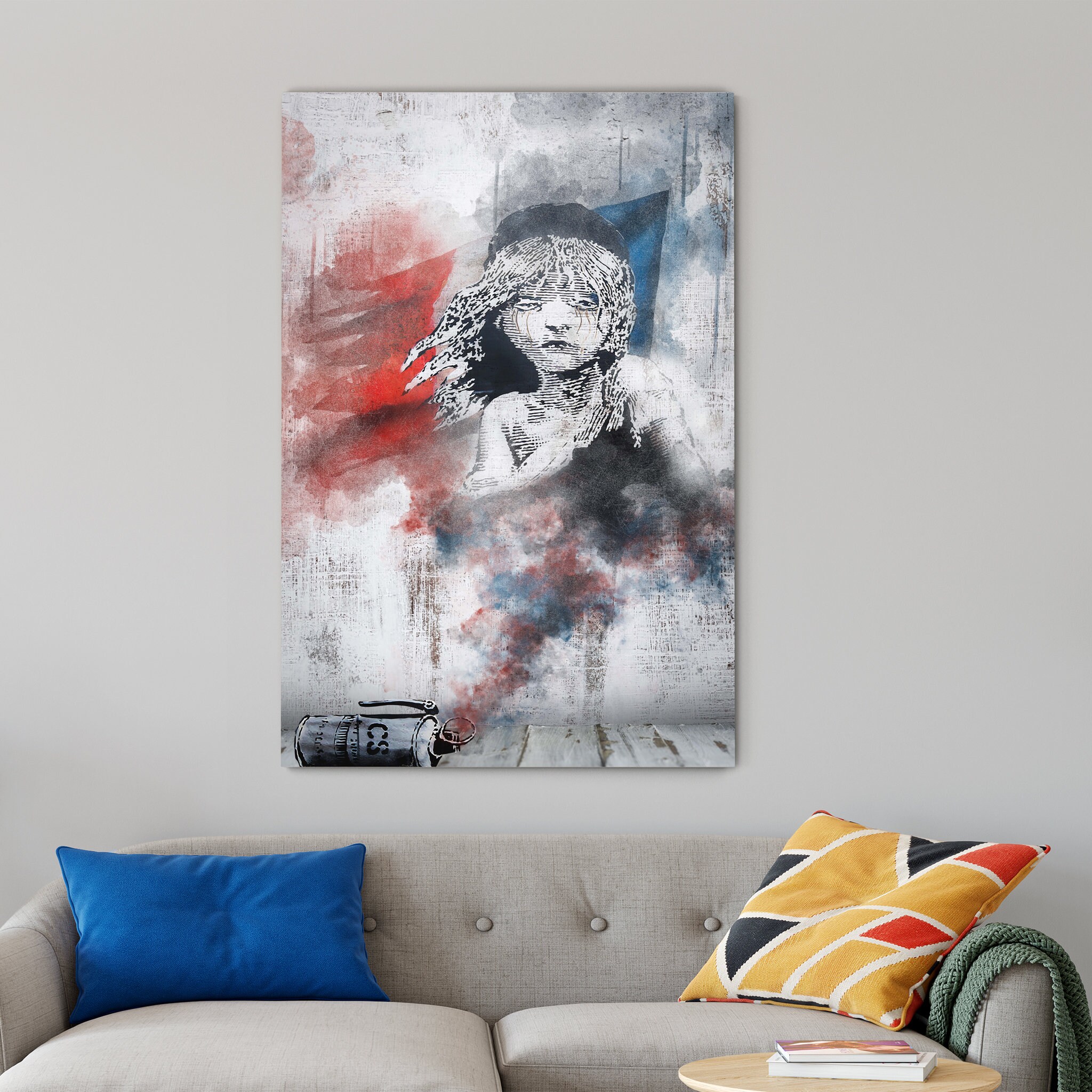 White Misérables - Toile d'art Mural Banksy Français Street Art Surdimensionnée Graffiti Impression 