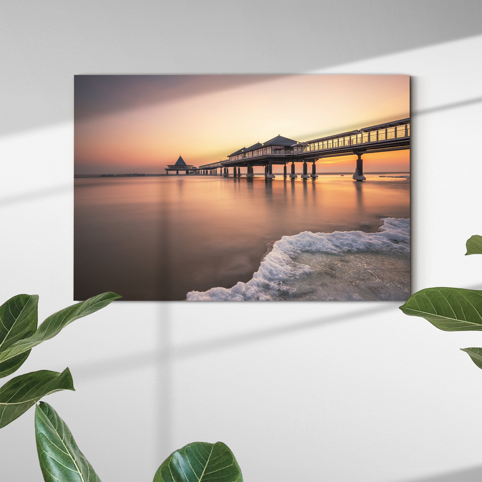 Ice Age Canvas Wall Art - Photographie de Pont Mural Vague d'eau