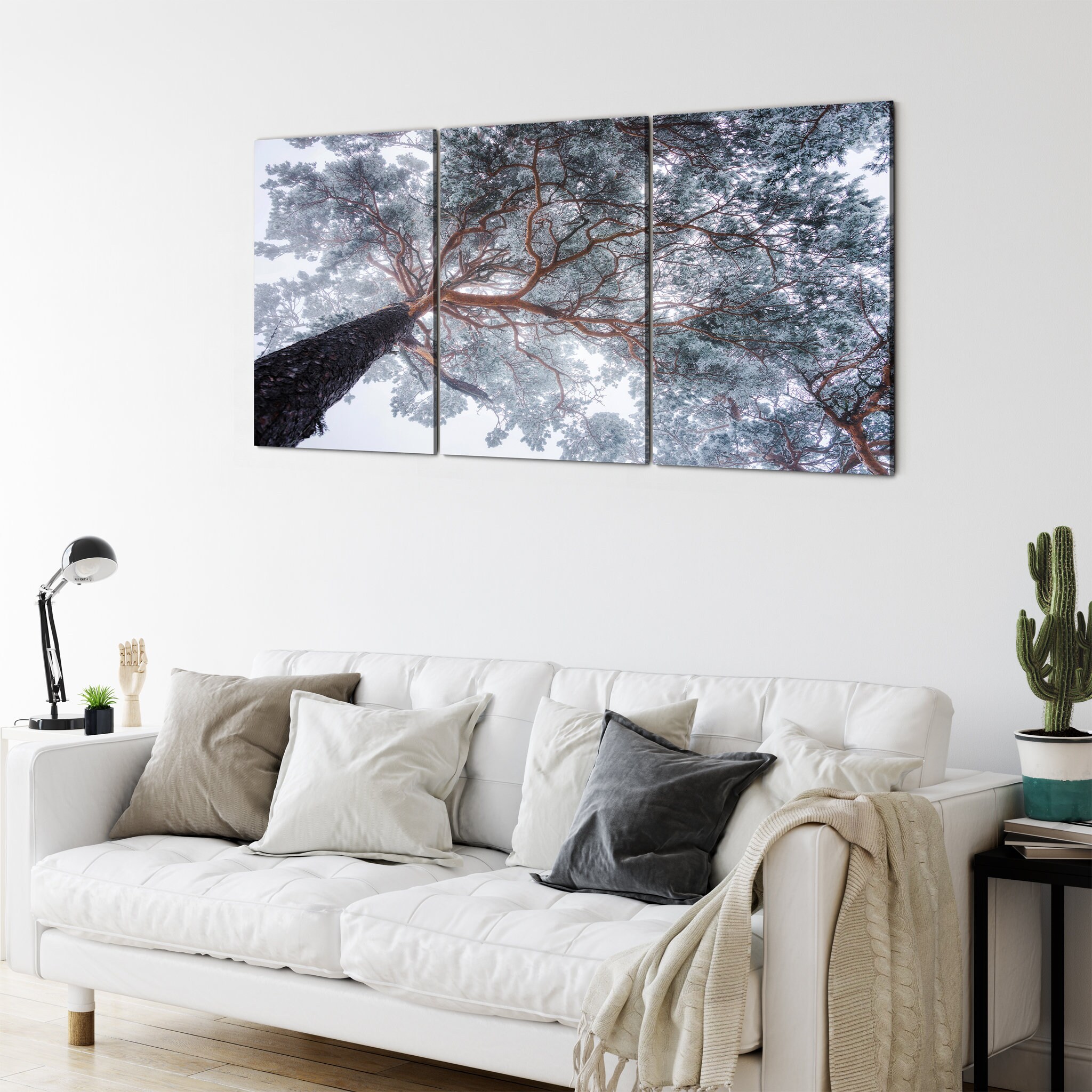 Lignes d'arbres d'hiver Art Mural sur Toile - d'arbre Décoration Murale d'art