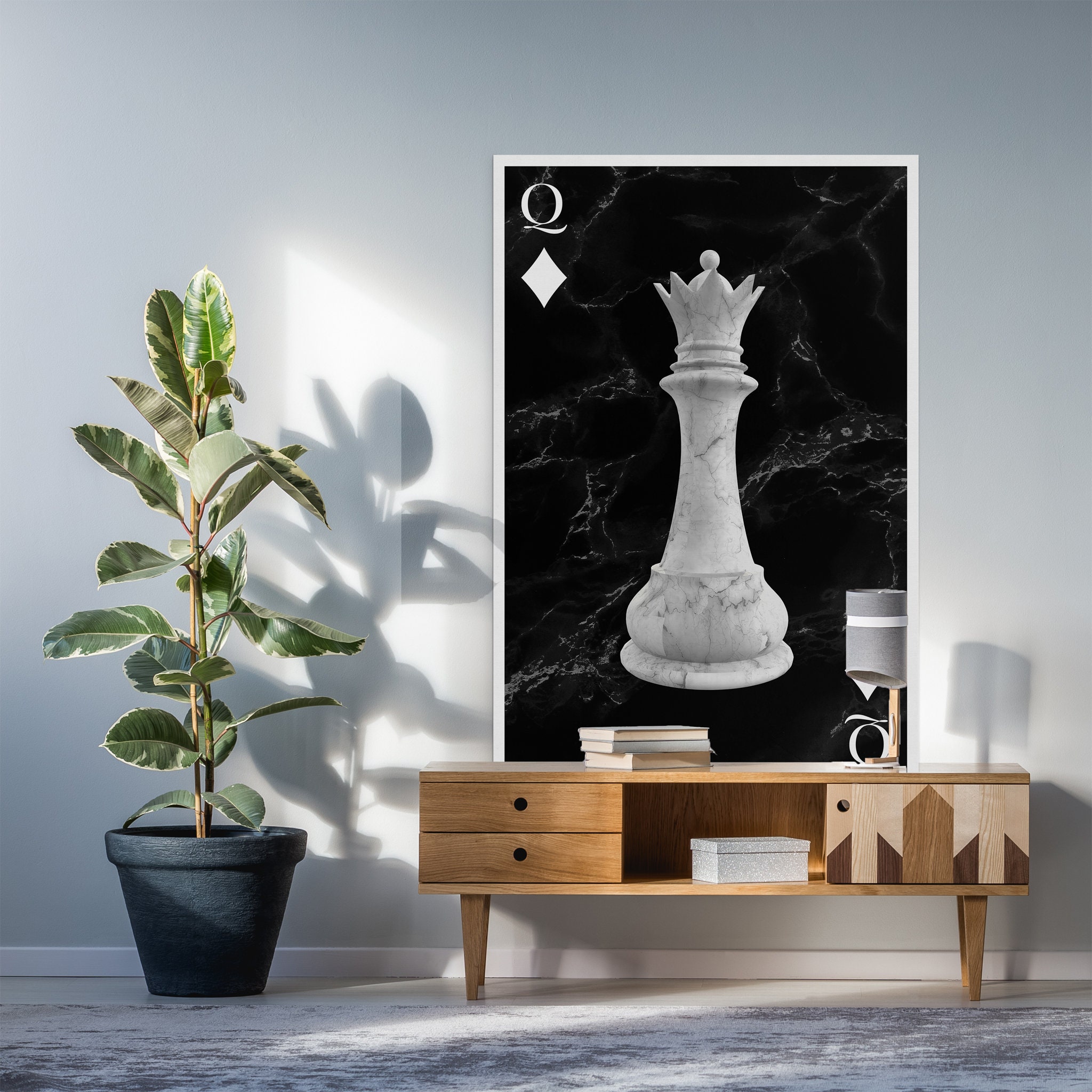 Chess Queen - Toile d'art Mur d'échecs & Impression d'échecs. Parfait Pour Casino, Tournois/Joueur