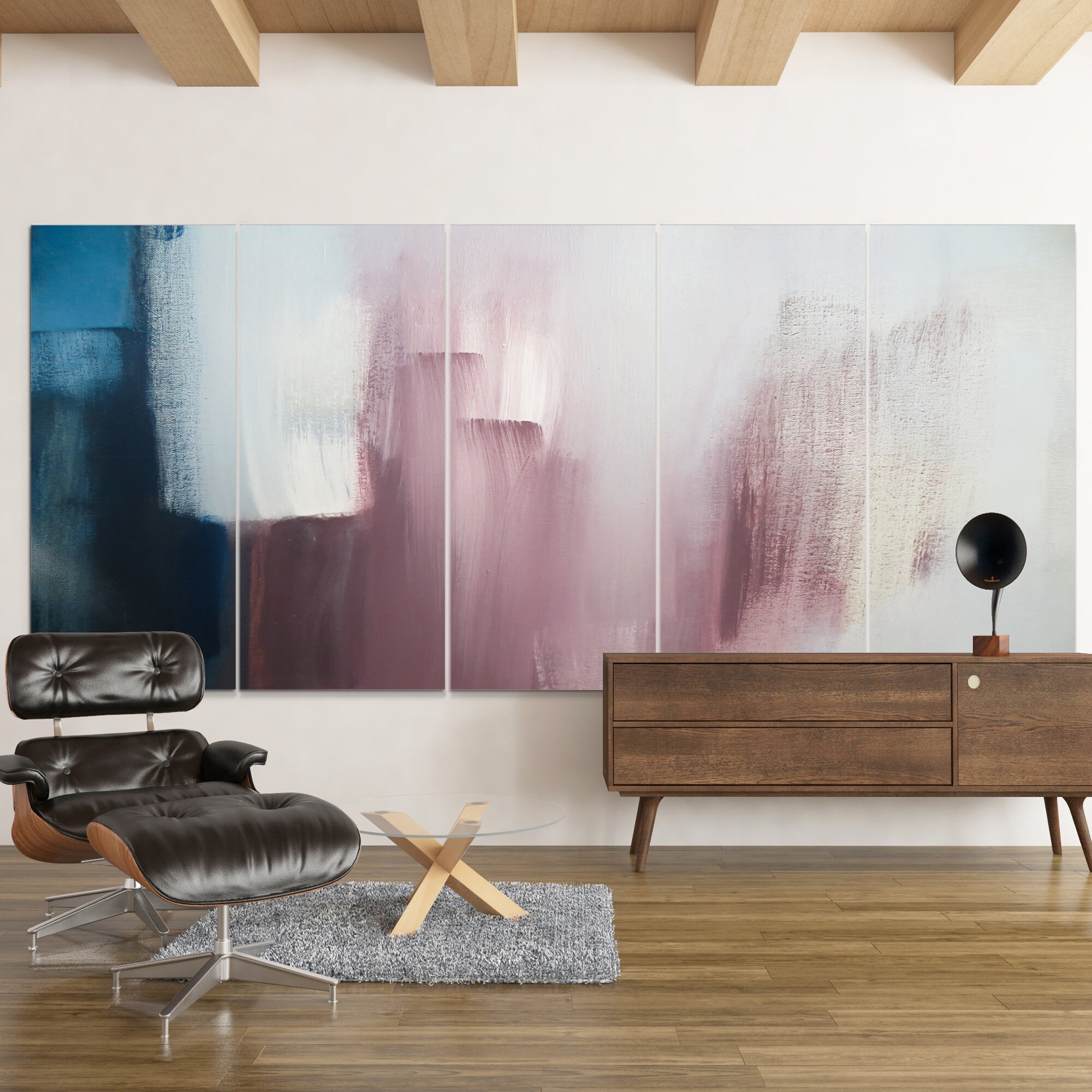 Glow With The Flow - | d'art Mural Moderne Impression Abstraite Du Salon et Art Surdimensionné en To
